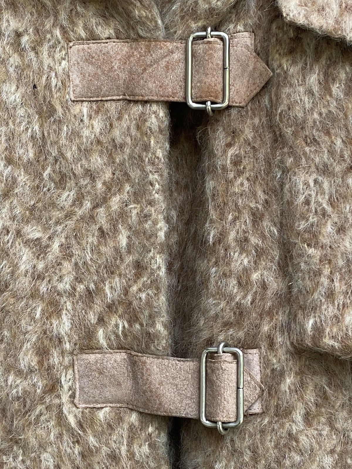 Thierry Mugler × Vintage Archival 80s Thierry Mugler Fur Mohair Leather Strap Coat Size US M / EU 48-50 / 2 - 8 Thumbnail