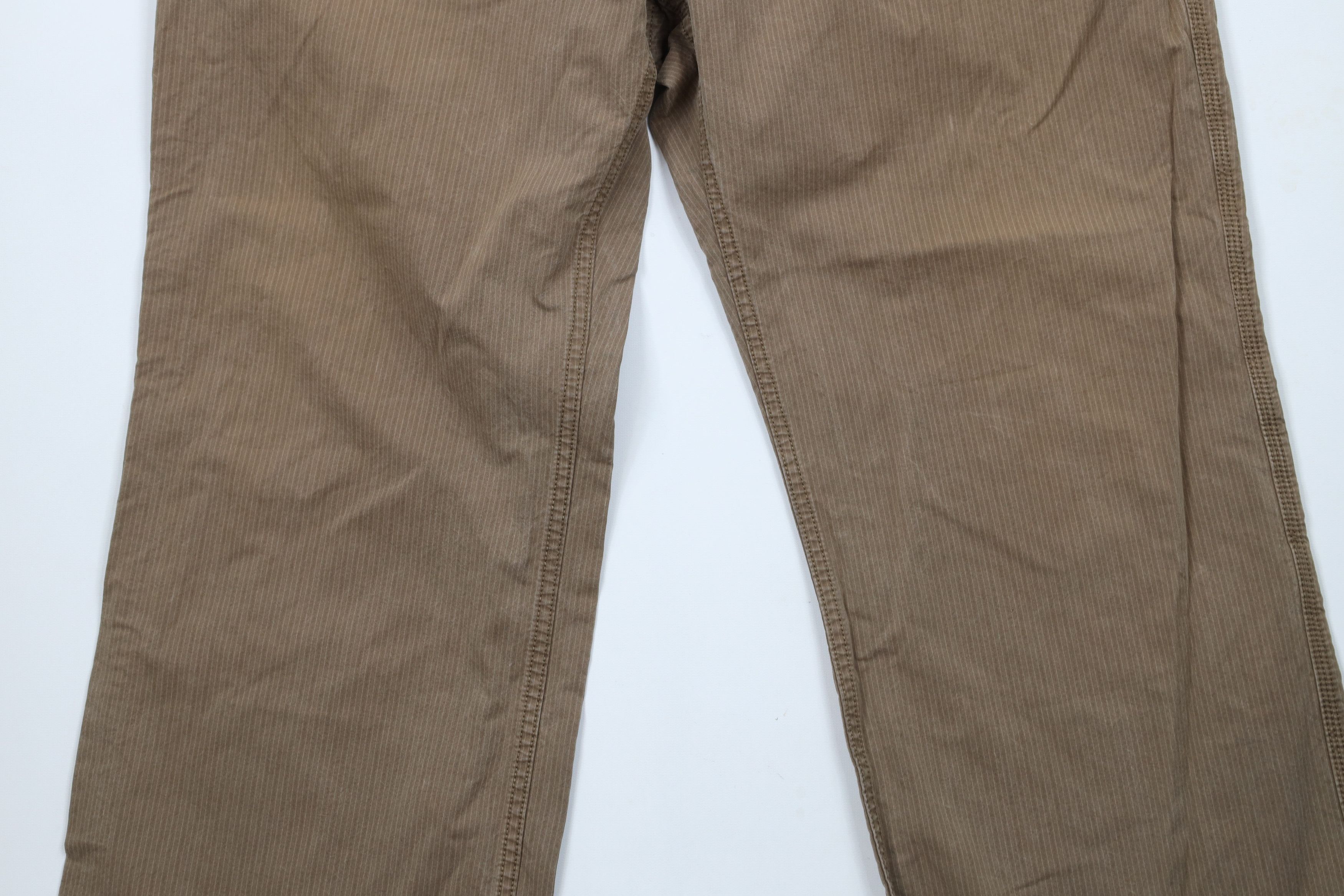 Gap × Vintage Vintage Gap Pinstriped Wide Leg Bootcut Chino Pants Brown Size US 38 / EU 54 - 3 Thumbnail