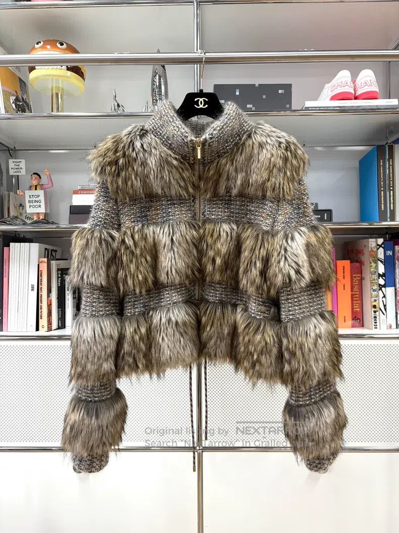 Chanel 18K Forest Series Brown Knitted Stitching Fur Coat