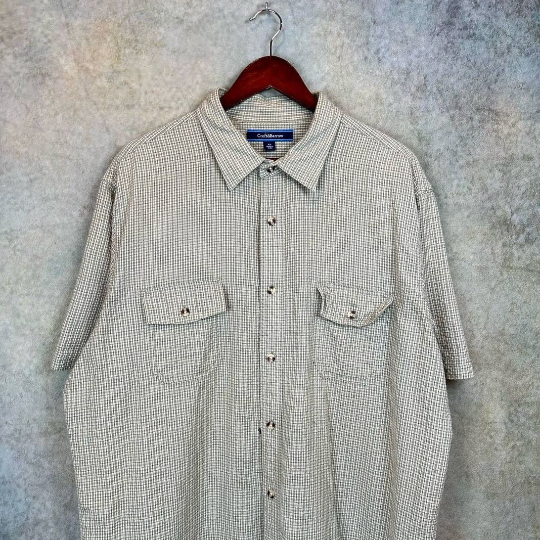 Croft & Barrow × Vintage Vintage Plaid Short Sleeve Shirt Button Down Sz XL Green Size US XL / EU 56 / 4 - 2 Thumbnail