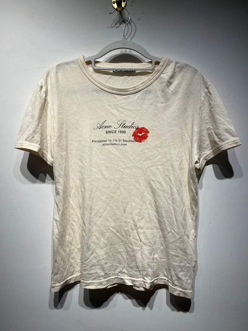 Acne Studios Acne Studios Kiss Print Retro Texture Short Sleeve Round N Size L / US 10 / IT 46 - 1 Thumbnail
