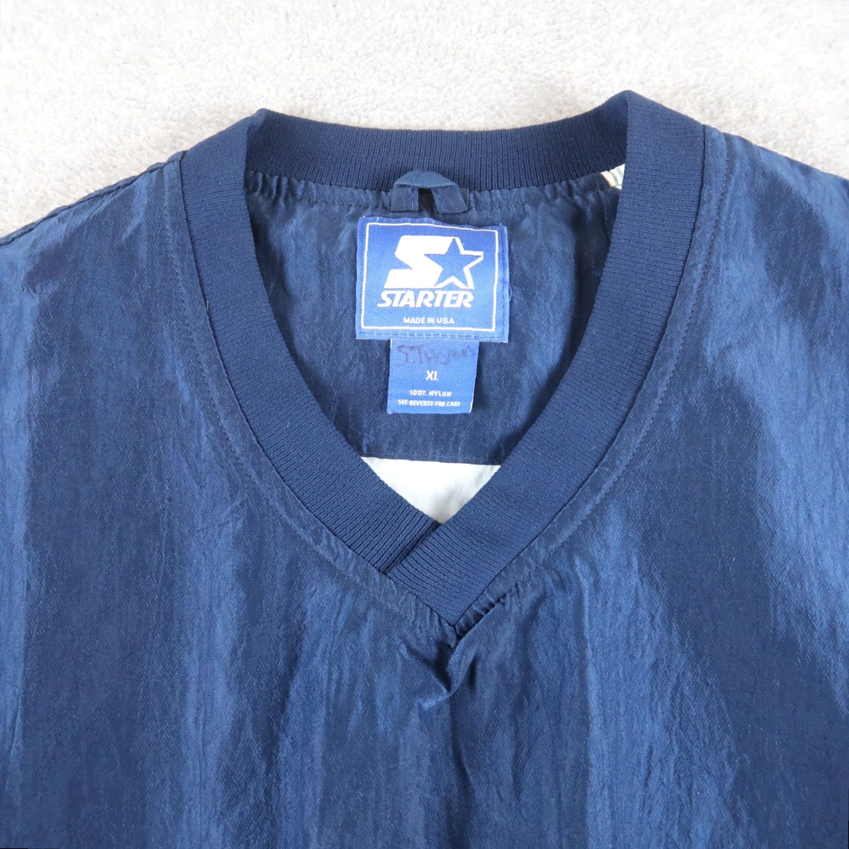Starter VINTAGE Starter XLarge XL Logo Pullover Jacket Windbreaker Blue Men Stadium USA Made 90s Size US XL / EU 56 / 4 - 3 Thumbnail