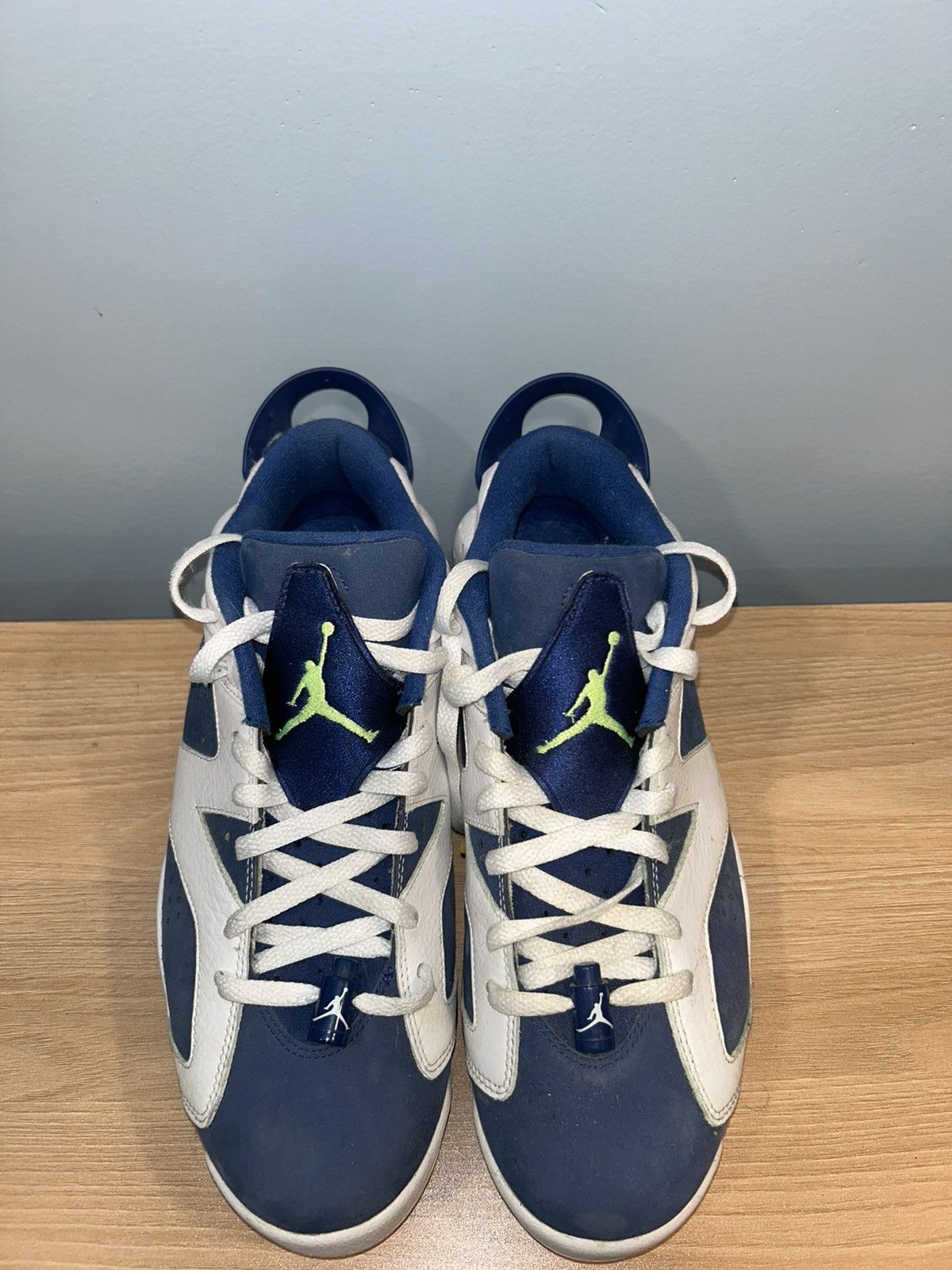 image of Jordan Nike Jordan 6 Low Ghost Green Shoes in Blue, Men's (Size 9)