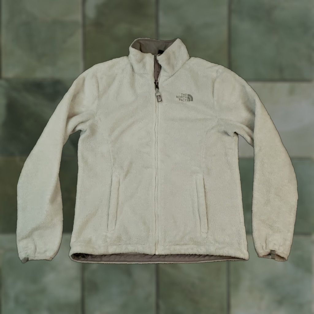 The North Face The North Face Jacket Womens Small White Full Zip Sweater Fuzzy Mock Neck Size S / US 4 / IT 40 - 1 Thumbnail