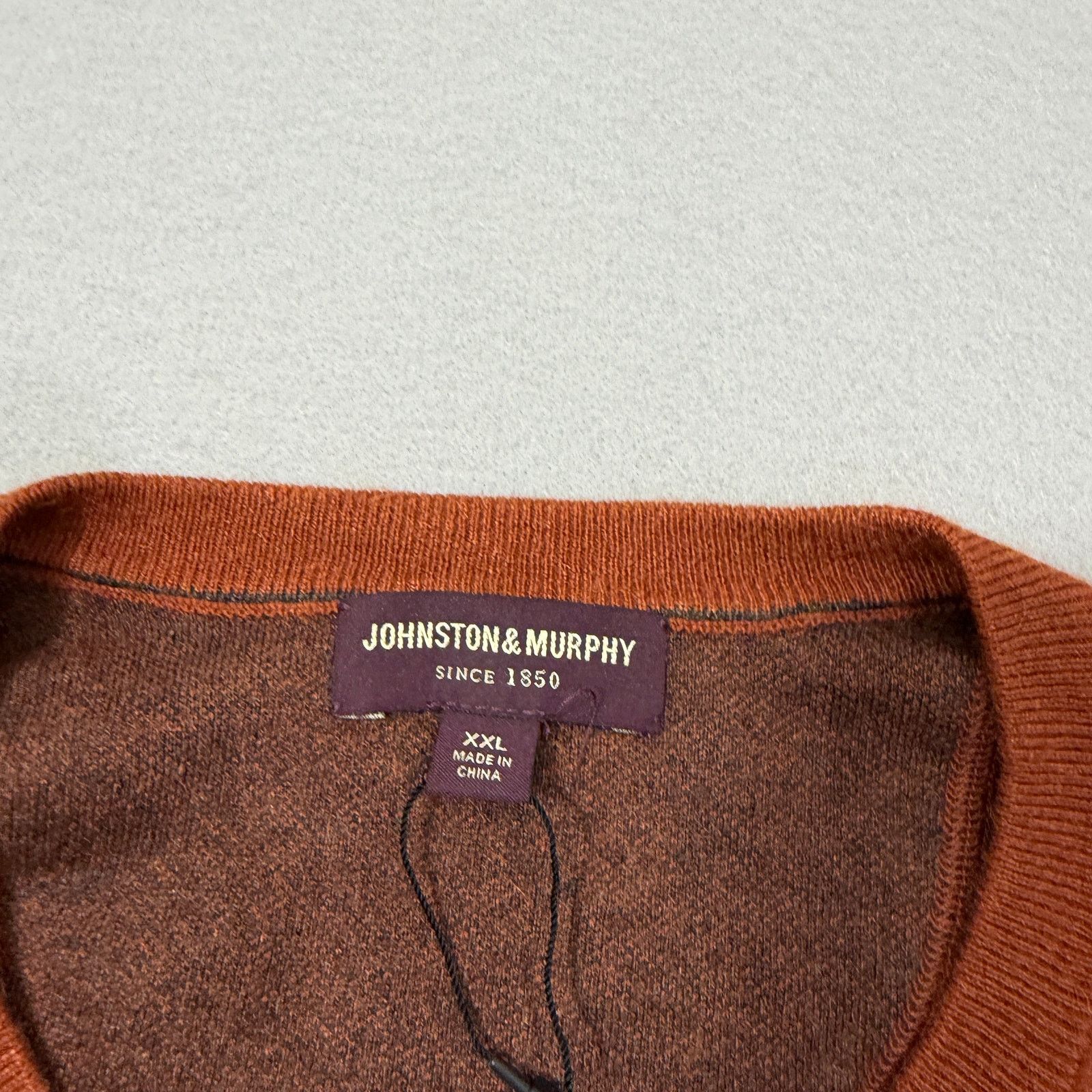 Johnston & Murphy Johnston & Murphy Sweater Men's 2XL XXL Orange V-Neck NEW Size US XXL / EU 58 / 5 - 4 Thumbnail