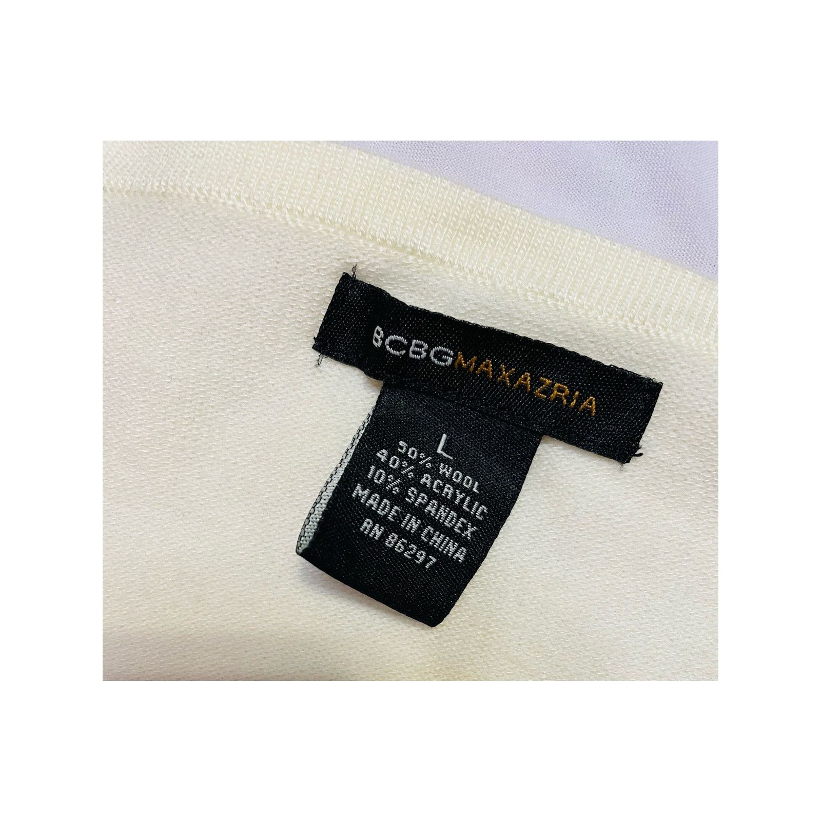 Bcbgmaxazria BCBGMaxAzria New NWT White Cream Wool Blend Pullover Sweater Size L / US 10 / IT 46 - 5 Thumbnail