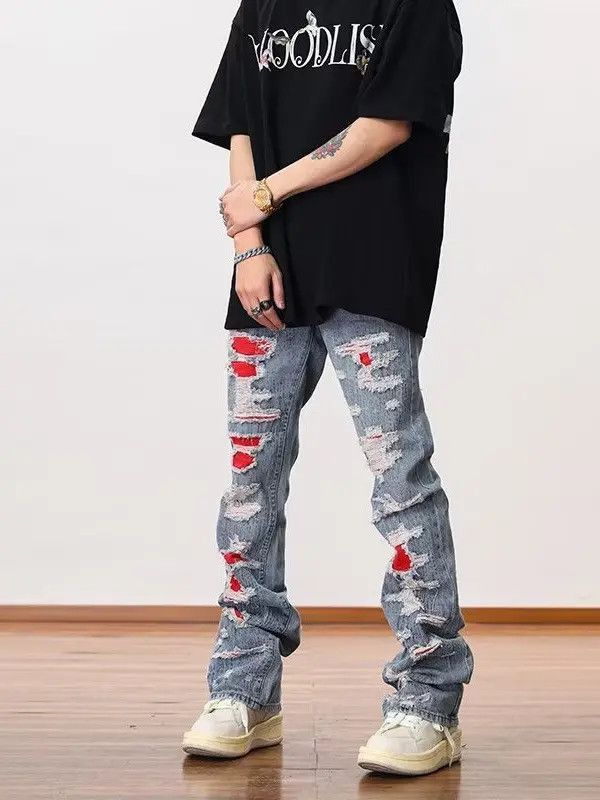 Japanese Brand Retro loose micro flared high street jeans Size US 32 / EU 48 - 2 Thumbnail