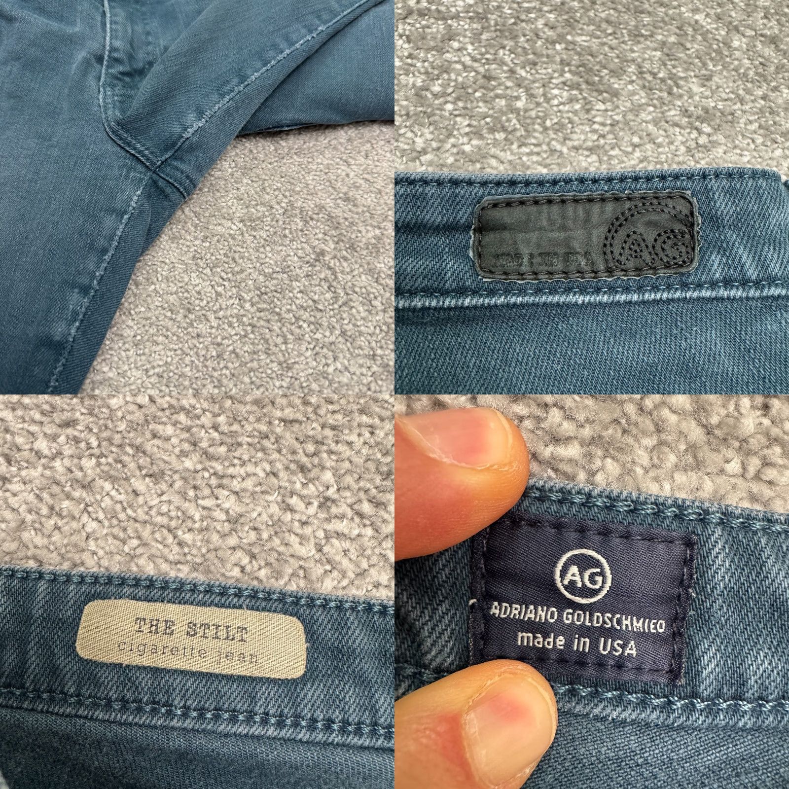Denime AG Adriano Goldschmied The Stilt Cigarette Denim Jeans Womens 32R Blue Stretch Size 24" / US 00 / IT 34 - 8 Thumbnail
