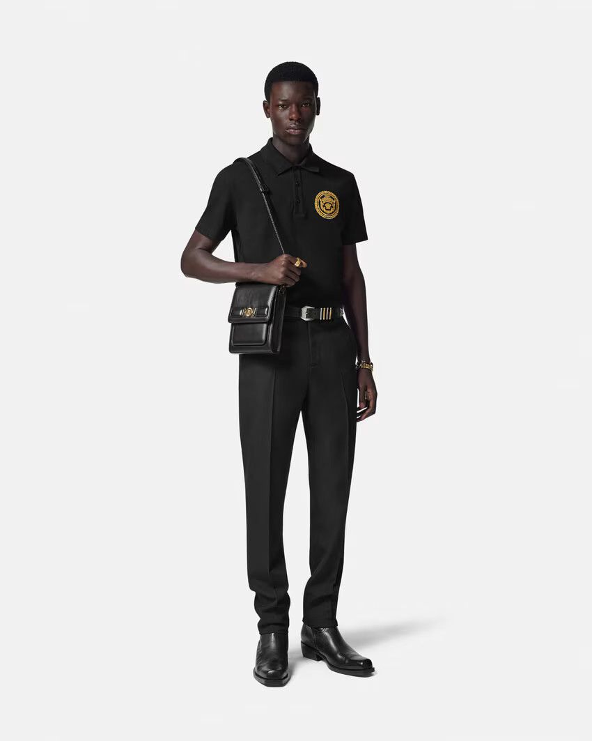 Versace o1s22i1n0125 Chain Crest Polo Shirt in Black Size US S / EU 44-46 / 1 - 2 Thumbnail