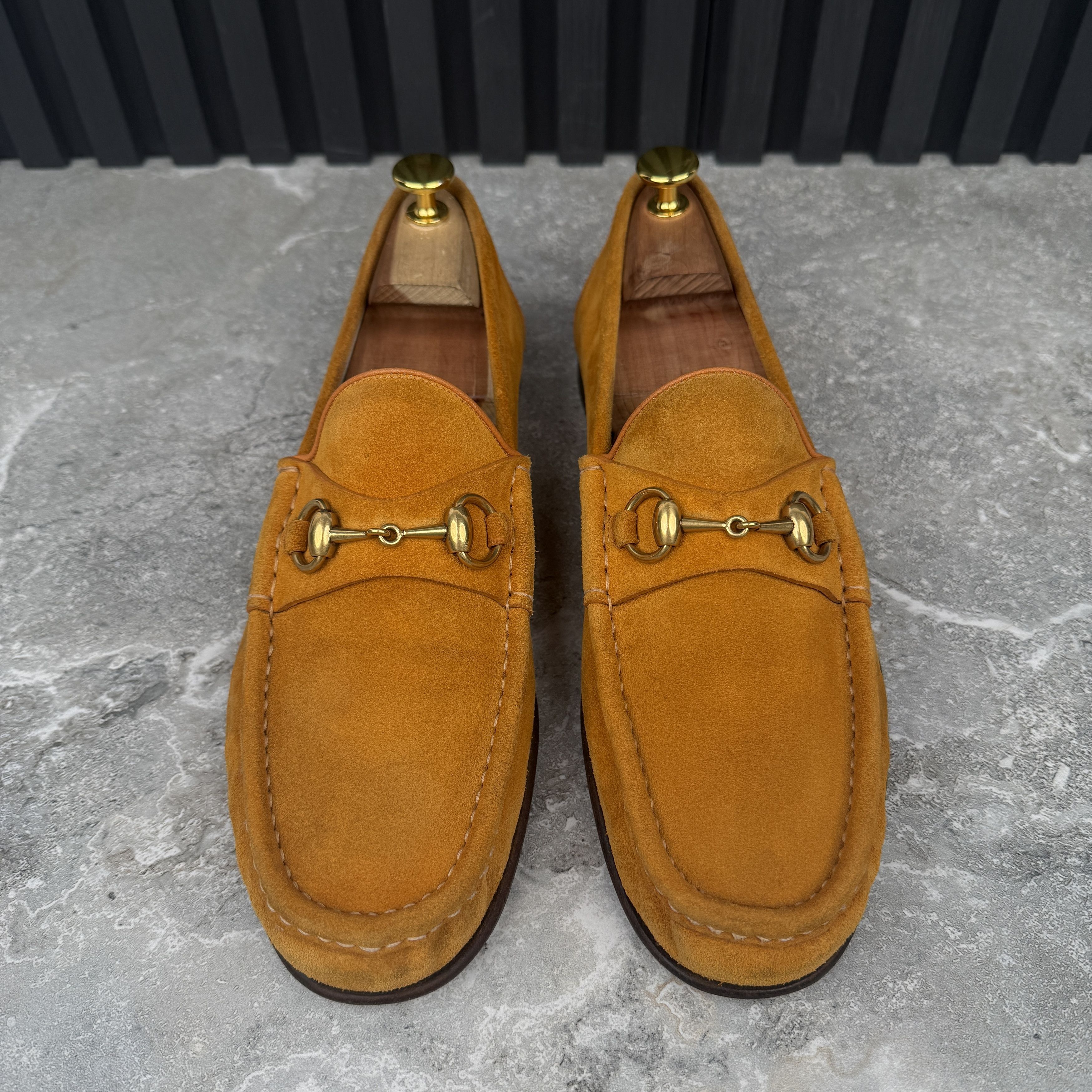 Gucci Gucci 1953 Horsebit Loafer Heels Mustard Suede Size US 9.5 / EU 42-43 - 3 Thumbnail