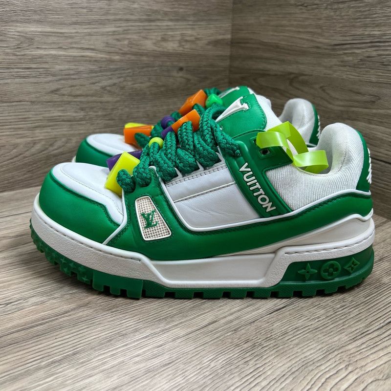 Louis Vuitton Trainer Maxi Green and White Sneakers 0079
