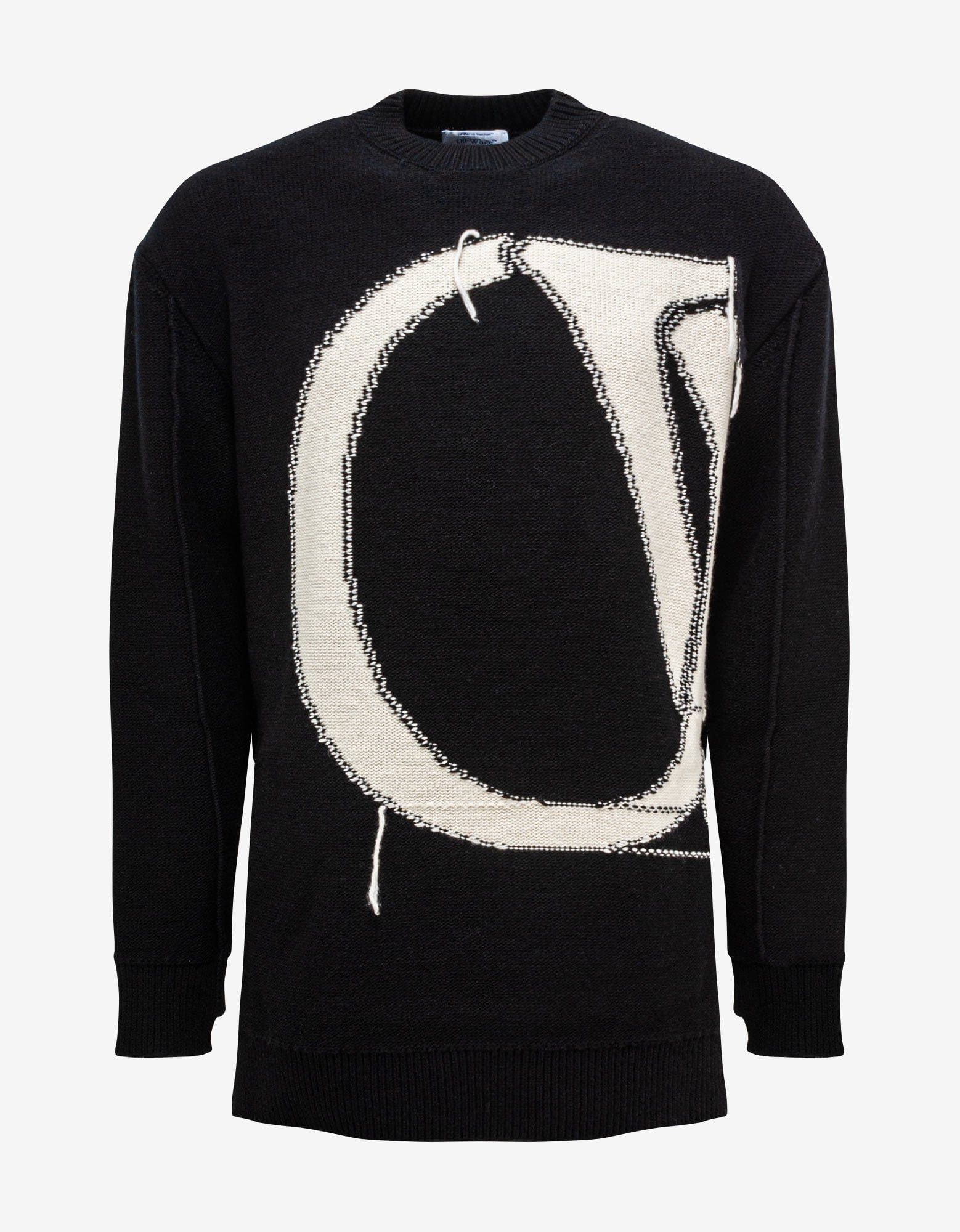 image of Off White Black Ow Maxi Logo Sweater, Men's (Size Small)