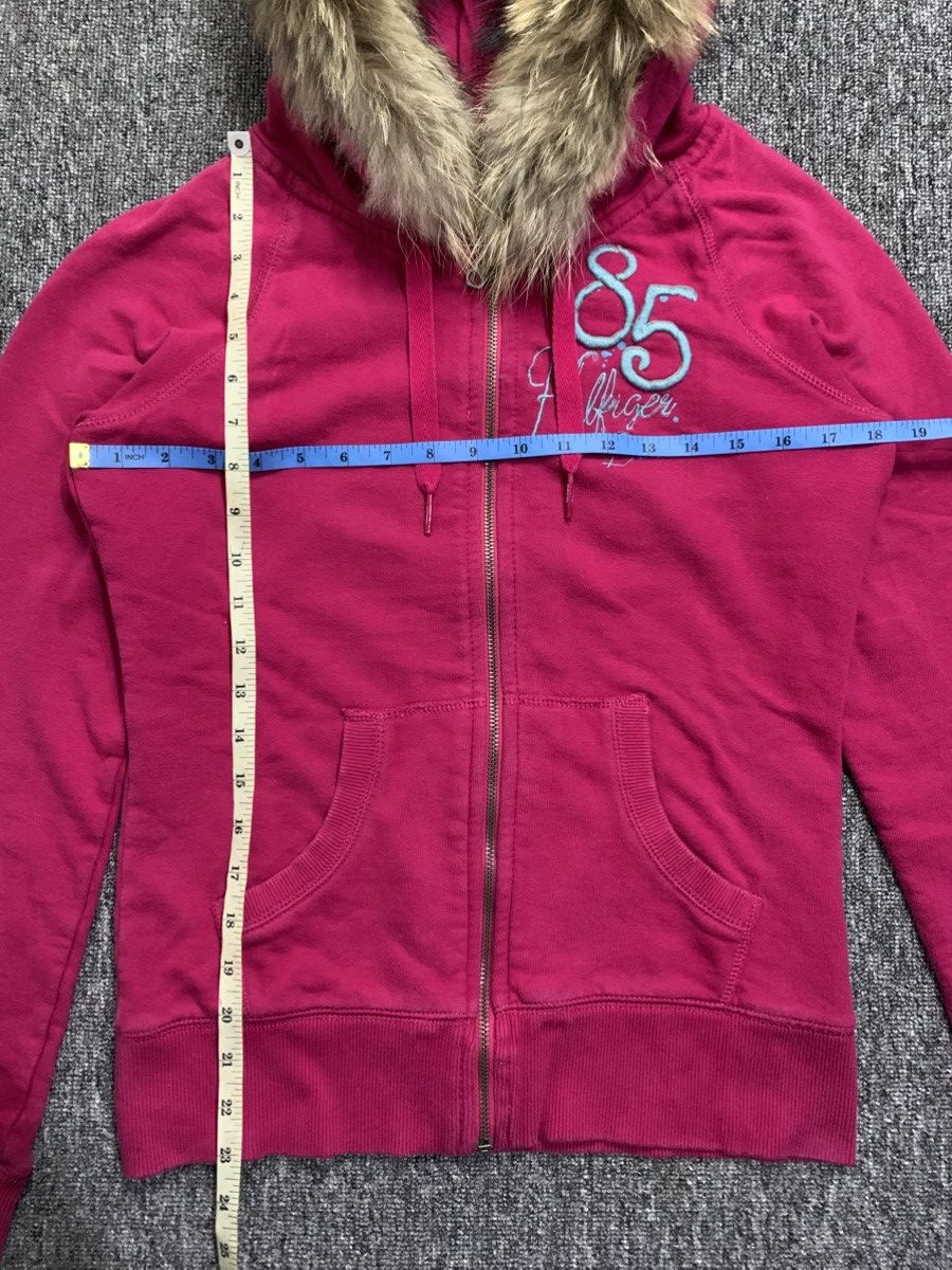 Tommy Hilfiger Hilfiger Pink Y2k Distressed Zip Fur Hoodie Size M / US 6-8 / IT 42-44 - 10 Thumbnail