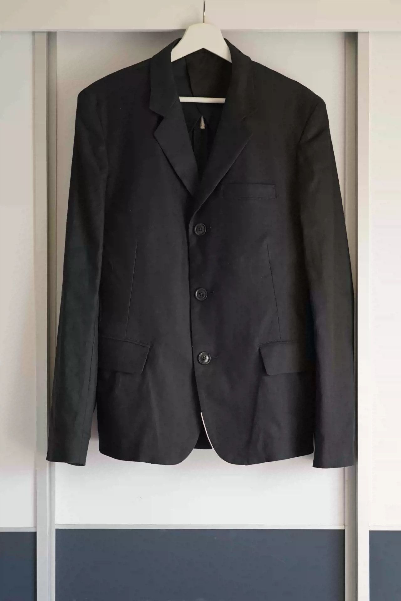 Yohji Yamamoto 16ss Agent White Line Flat Collar Blazer