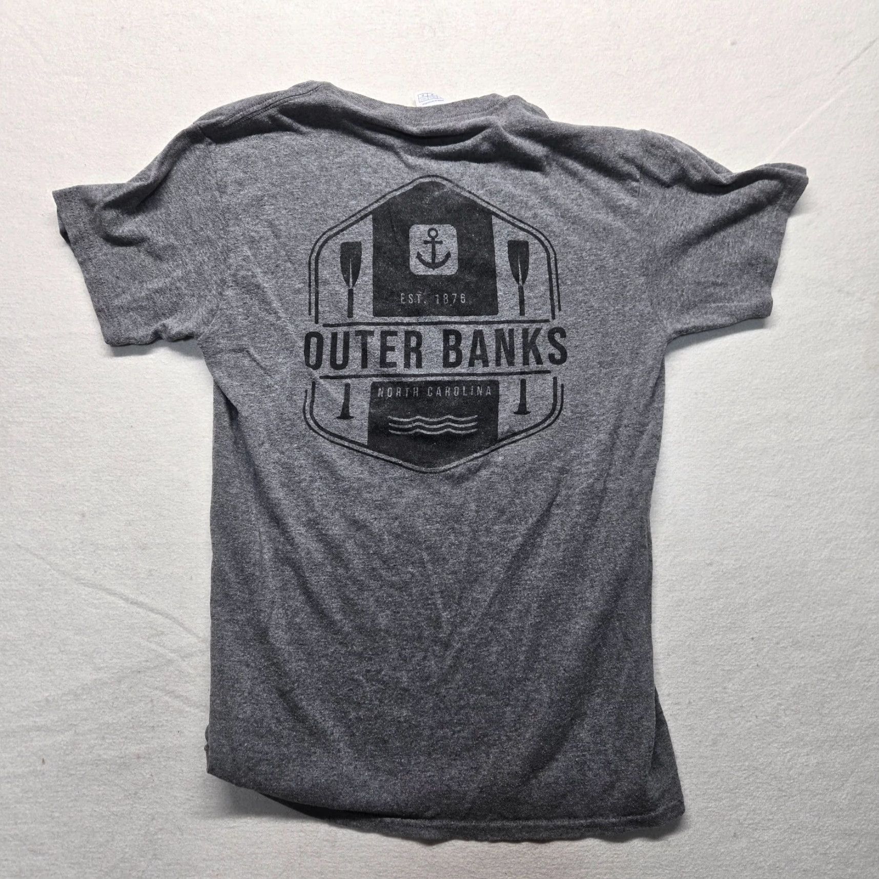 Gildan Gildan OBX Shirt Mens S Gray Short Sleeve Outer Banks T Shirt Small Size S T-Shirt Size US S / EU 44-46 / 1 - 8 Thumbnail