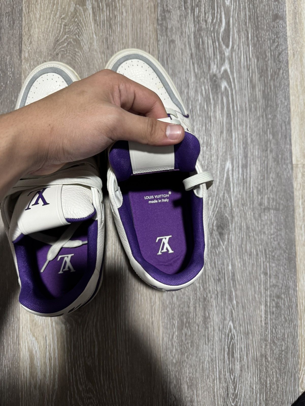 Louis Vuitton White purple #54 signature trainers Size US 8.5 / EU 41-42 - 5 Thumbnail