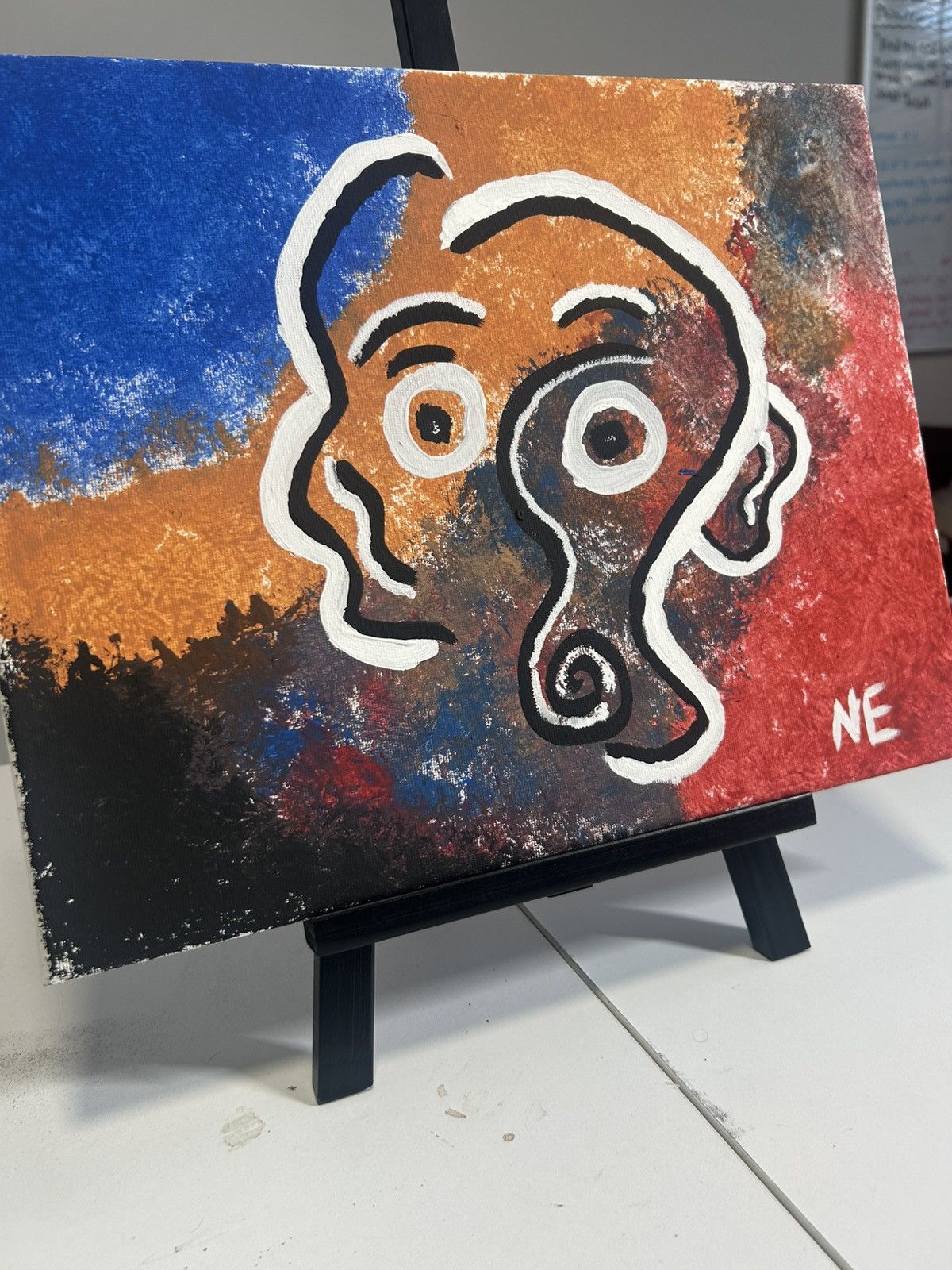 Handmade Distorted Face – Original Acrylic Artwork Size ONE SIZE - 3 Thumbnail