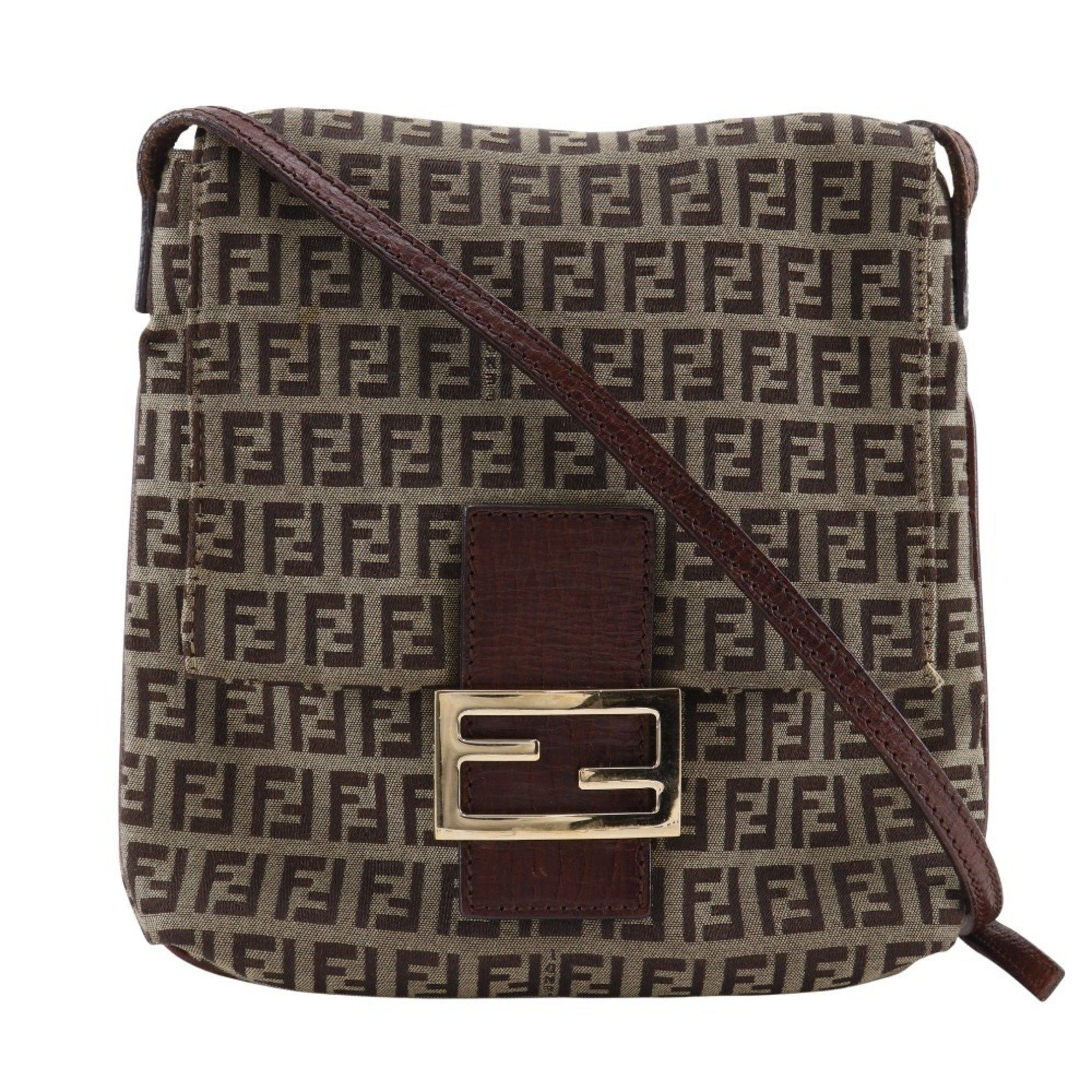 Fendi FENDI Zucchino Shoulder Bag in Brown Nylon Canvas for Women Size ONE SIZE - 1 Thumbnail