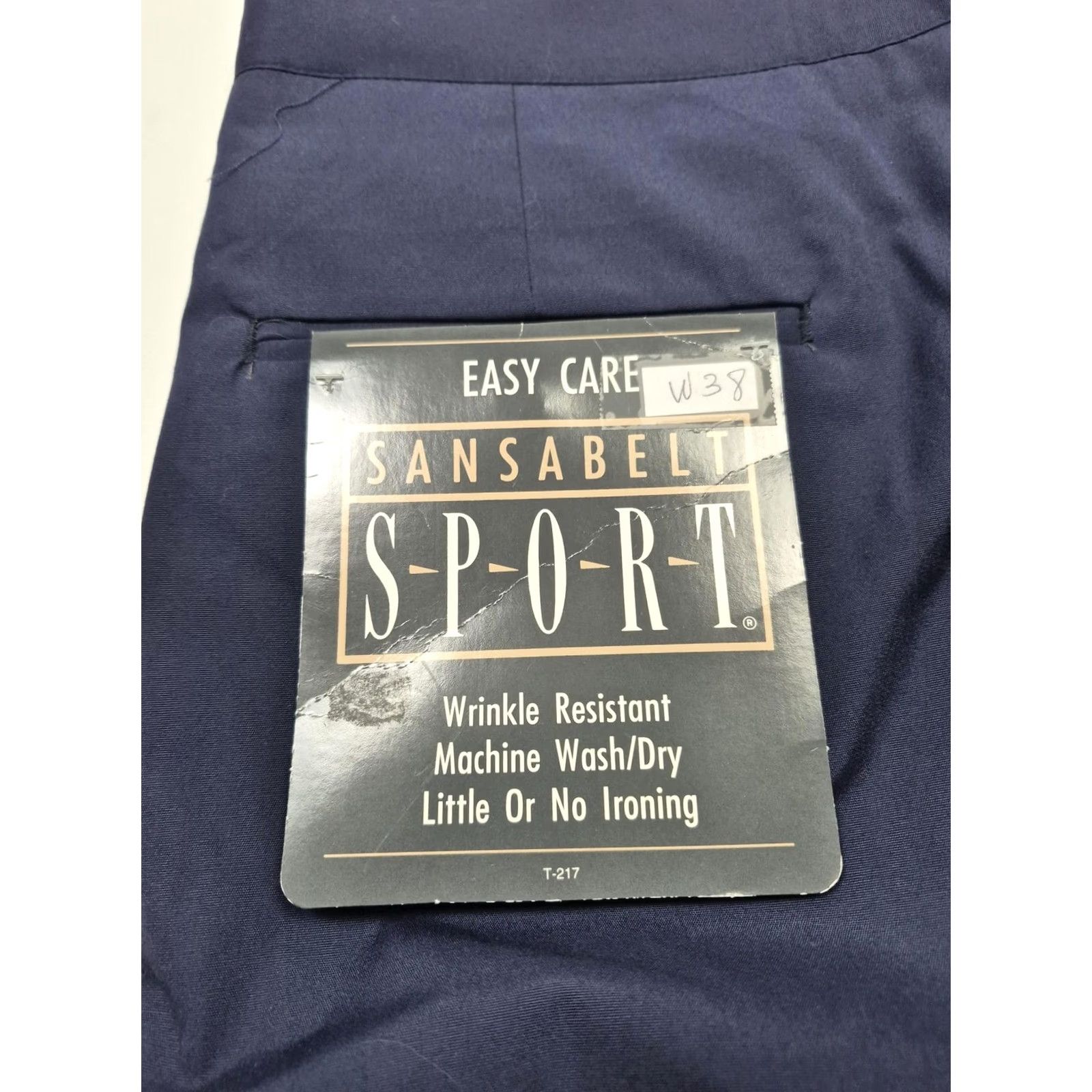 Vintage VTG Sansabelt Sport Dress Pants Mens 38x36 Blue Flat Front Straight Unhemmed NWT Size US 38 / EU 54 - 3 Thumbnail
