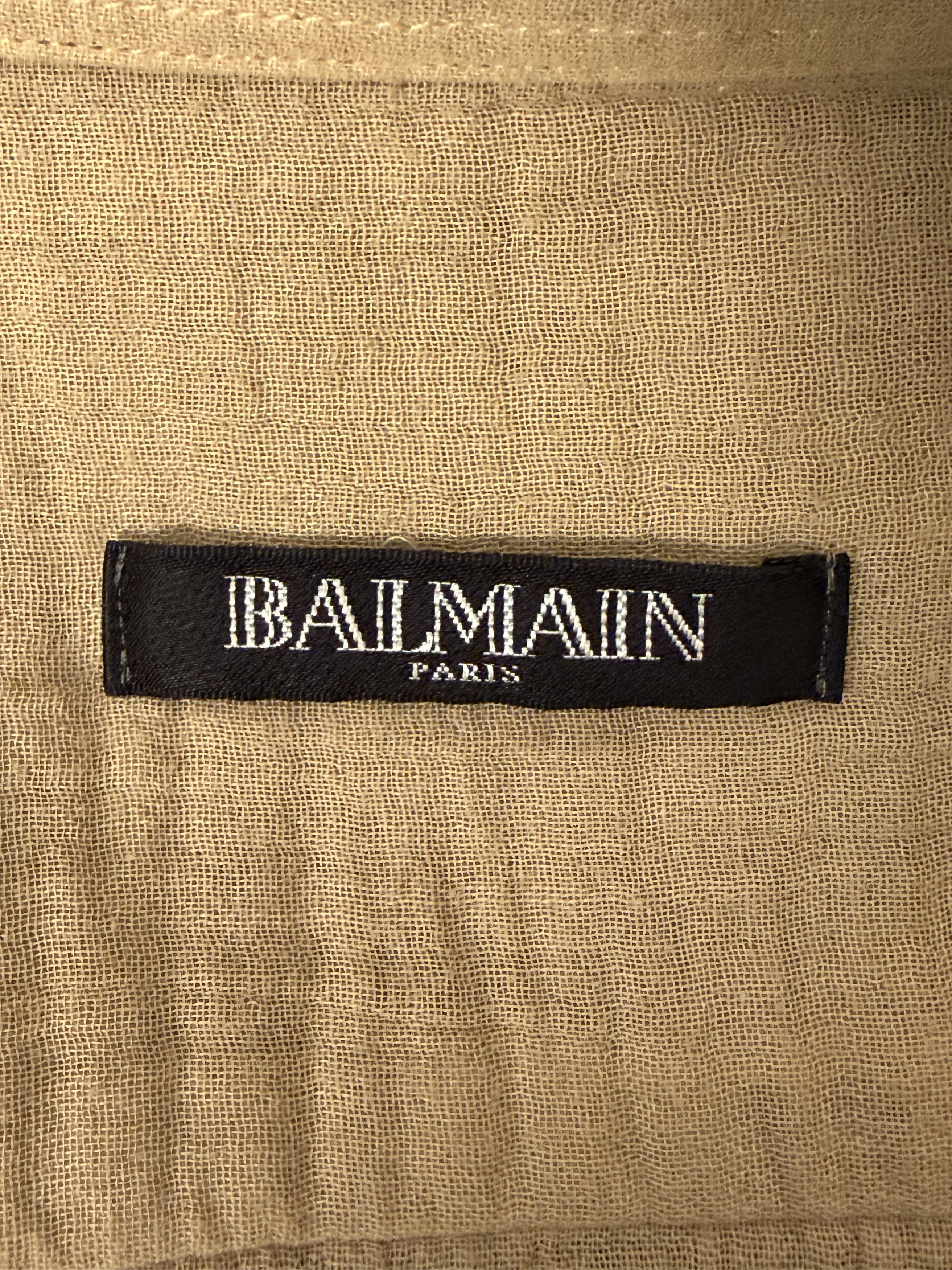 Balmain Archival Crinkled Cotton Safari Tunic Size US M / EU 48-50 / 2 - 7 Thumbnail