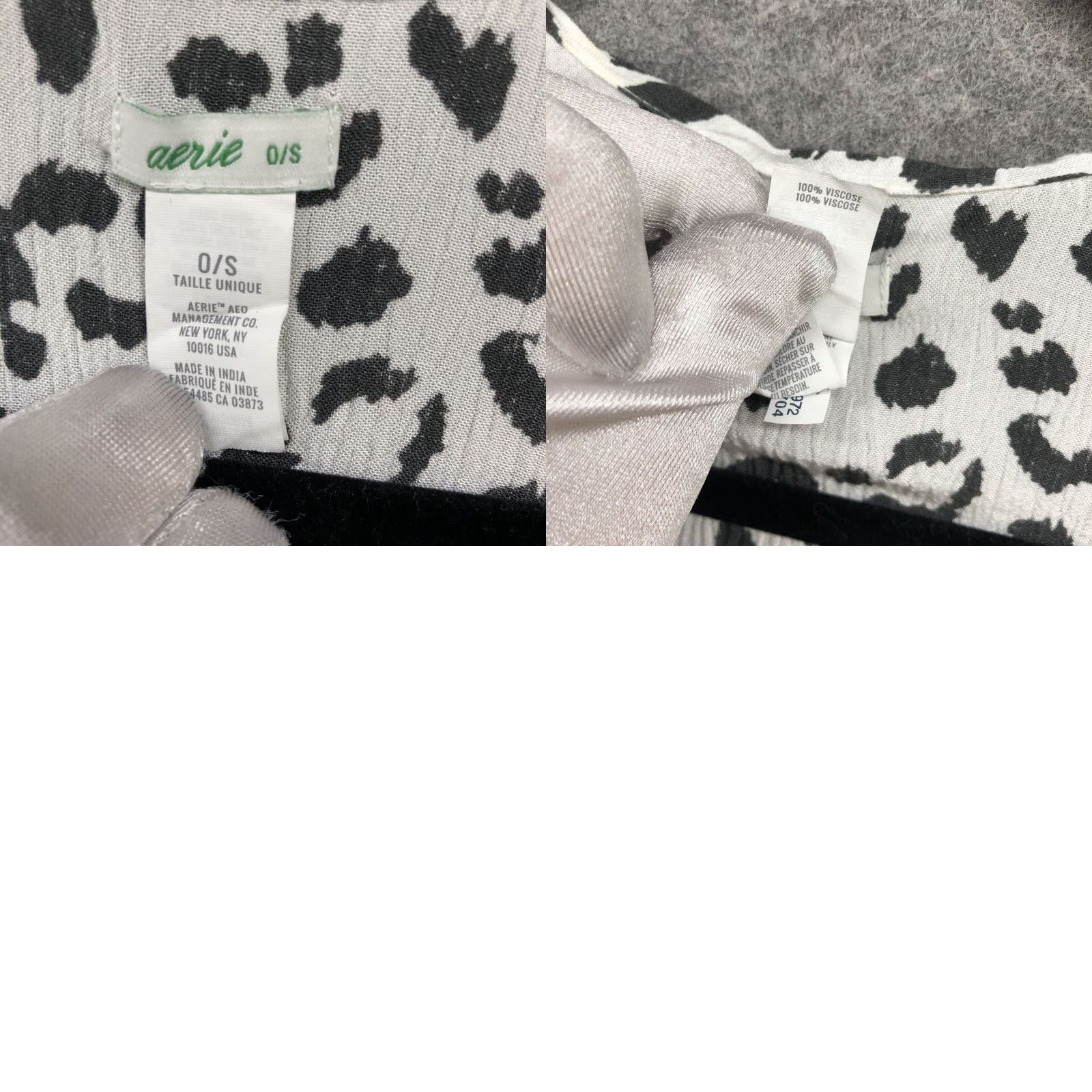 Vintage Aerie Cardigan Womens One Size OS Leopard Print White Black Boho Beachy Kimono Sleeve Open Viscose Casual Size ONE SIZE - 8 Thumbnail