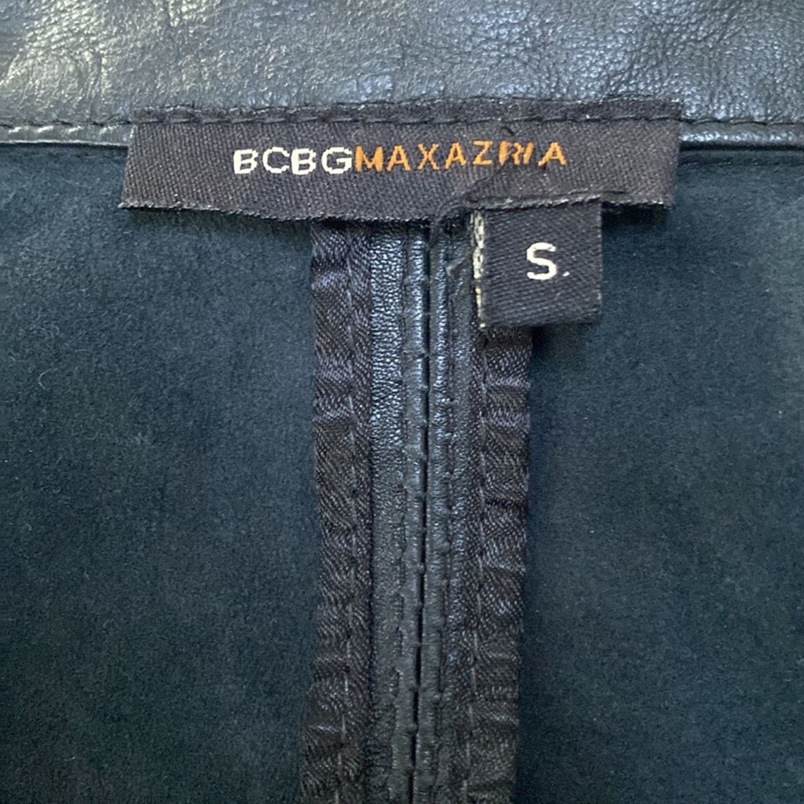 Bcbgmaxazria BCBGMaxazria Black Leather Jacket Size Small Size S / US 4 / IT 40 - 4 Thumbnail