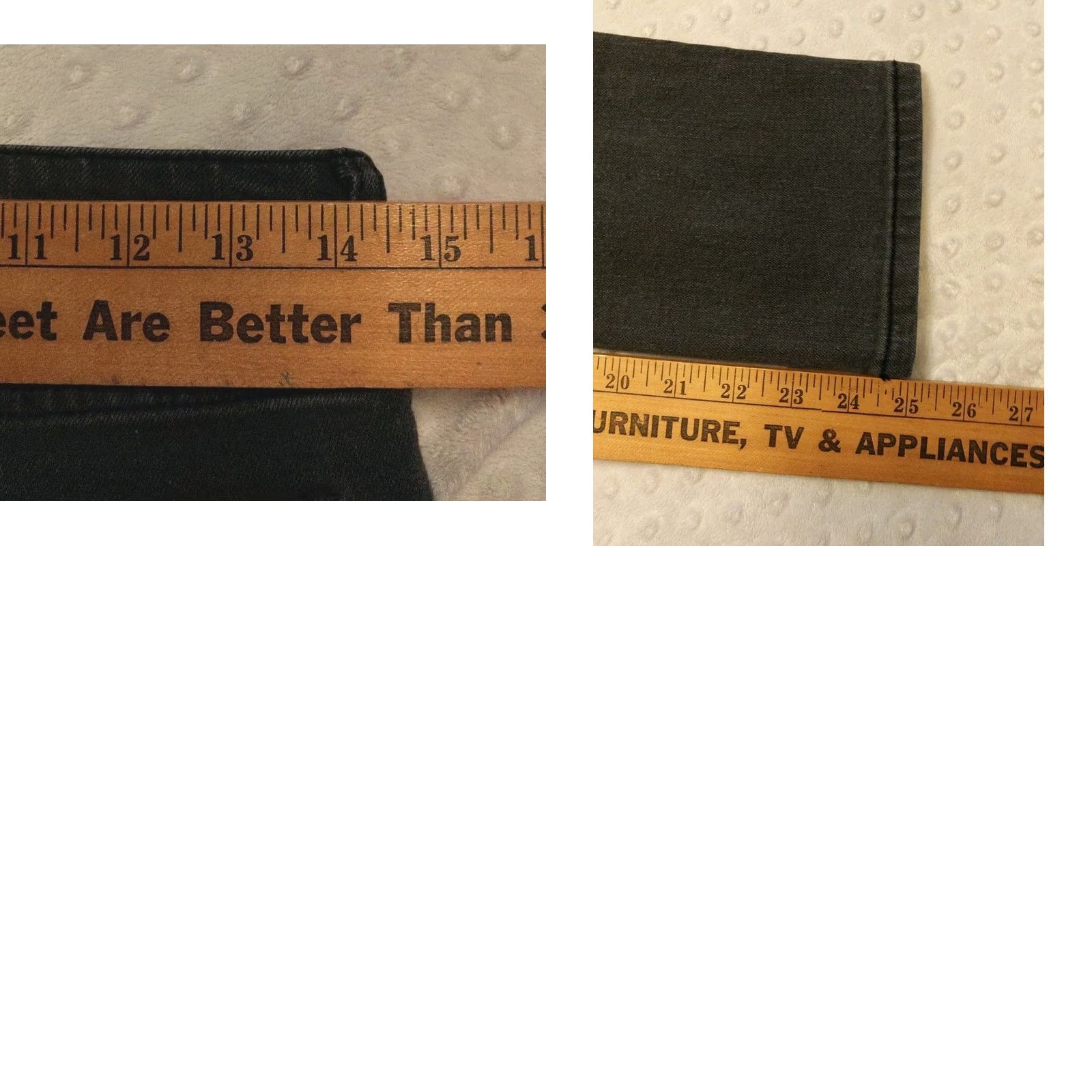 Denime Ashley Mason Jeans Women Size 5 Black Denim Straight Capris Distressed Front 5-Pocket Design Lounge Everyday Wear Size 27" / US 4 / IT 40 - 8 Thumbnail