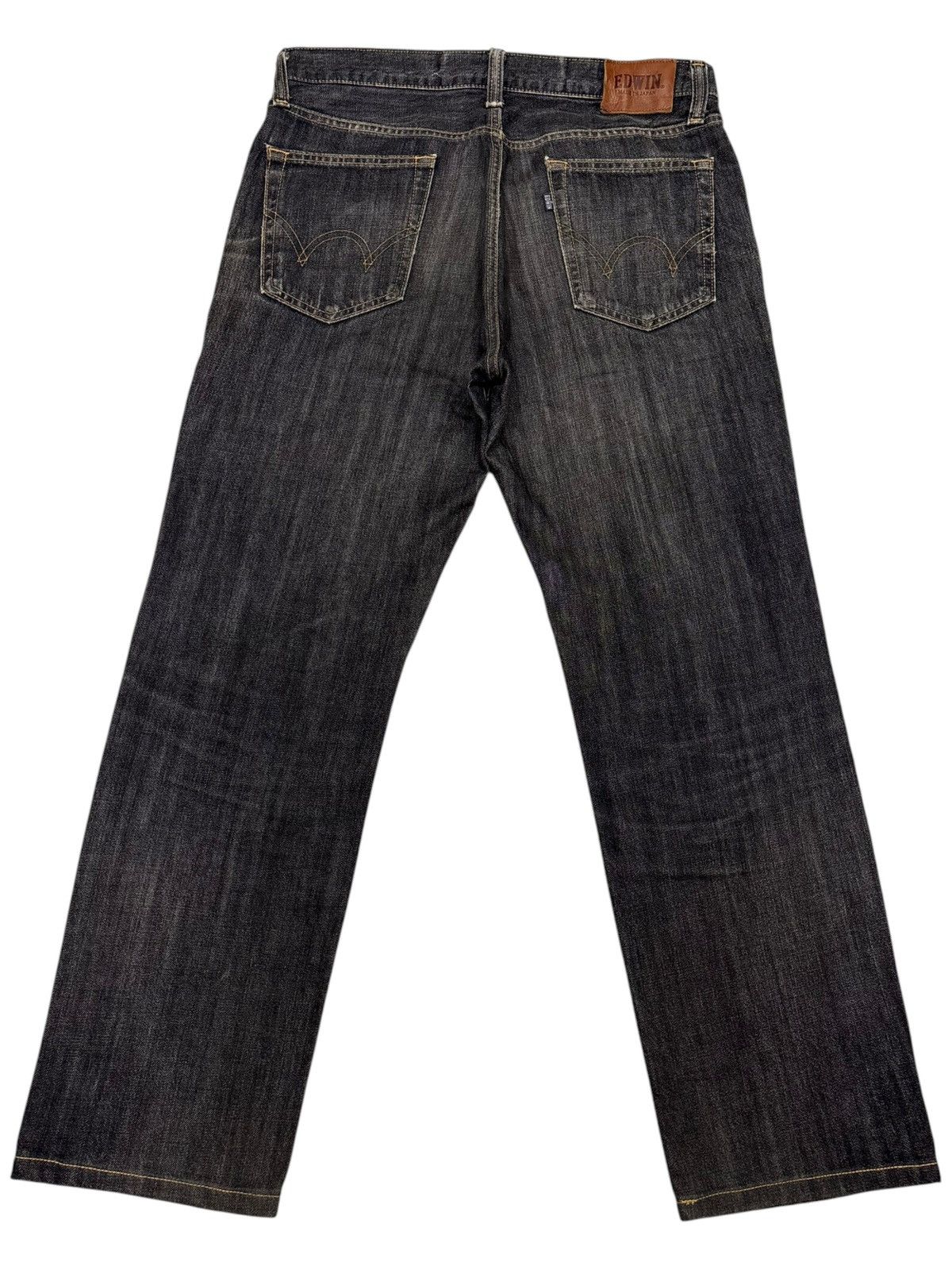 Kapital VINTAGE EDWIN BLACK DISTRESS REGULAR DENIM JEANS Size US 32 / EU 48 - 2 Thumbnail
