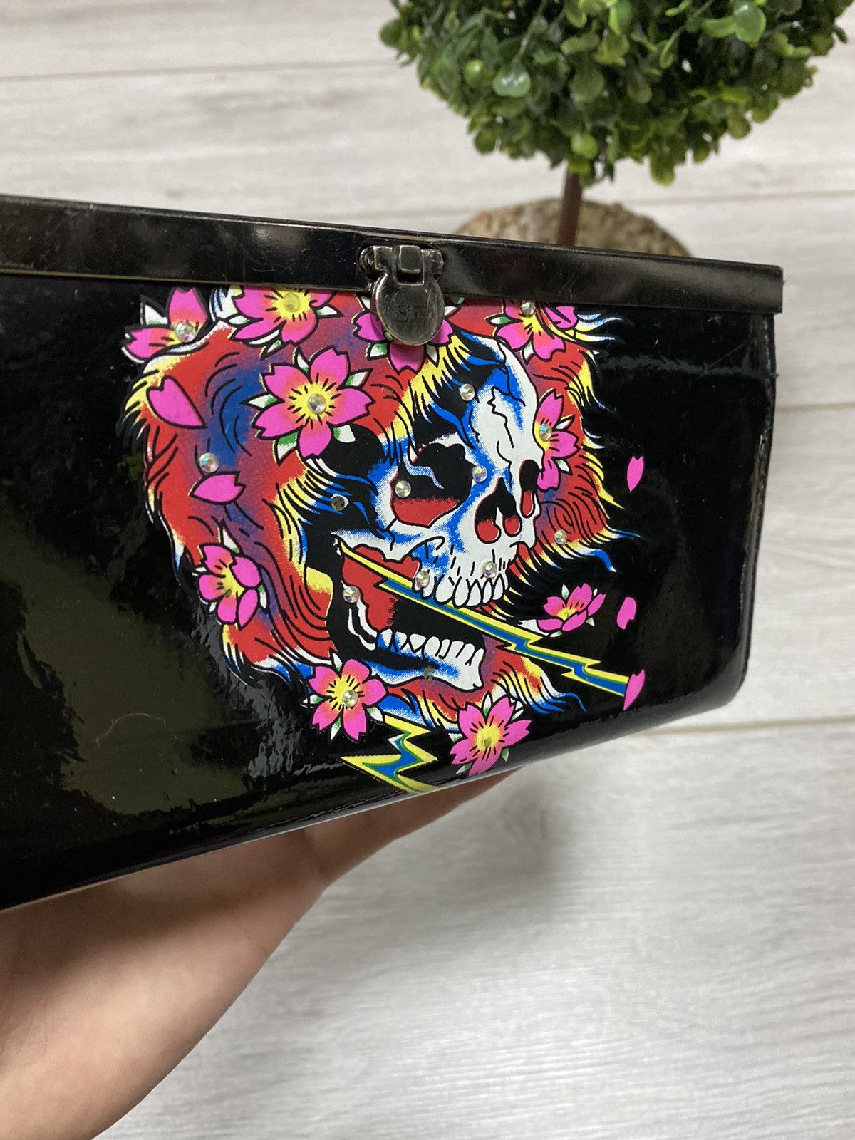 Ed Hardy Ed Hardy skull ☠️ skull vintage lacquered wallet Size ONE SIZE - 2 Thumbnail