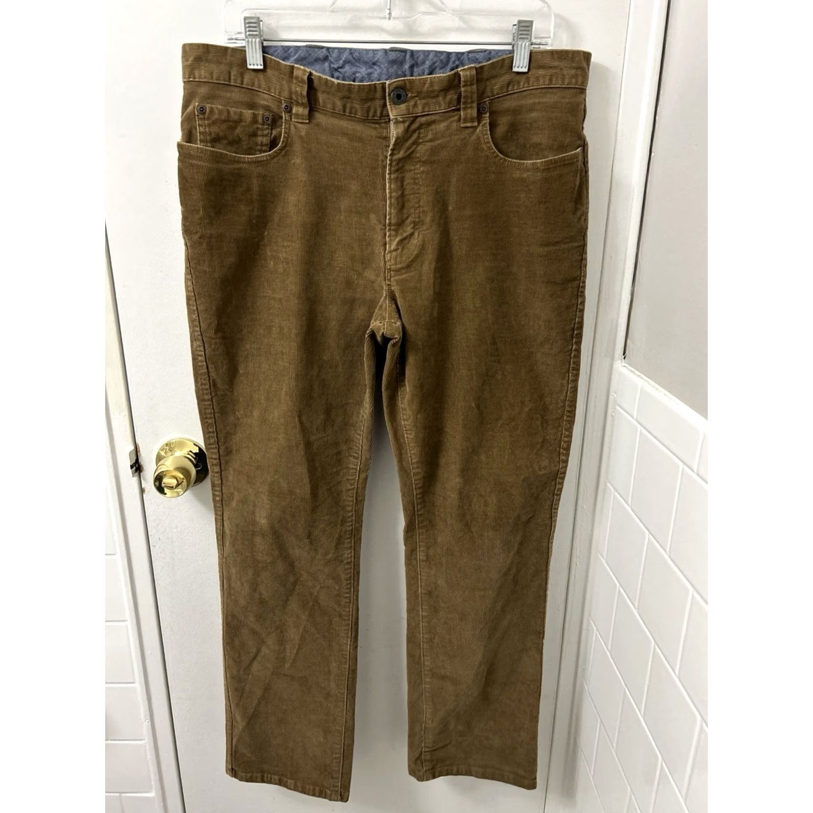 Vintage LL Bean Country Corduroy Pants Mens 34x29 Brown Classic Fit 5-Pocket Zipper Button Cotton Spandex Straight Size US 34 / EU 50 - 2 Thumbnail