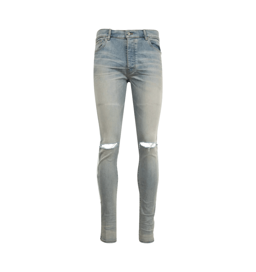 Amiri Size 32 - Amiri Black Patches Light Blue MX1 Skinny Jeans