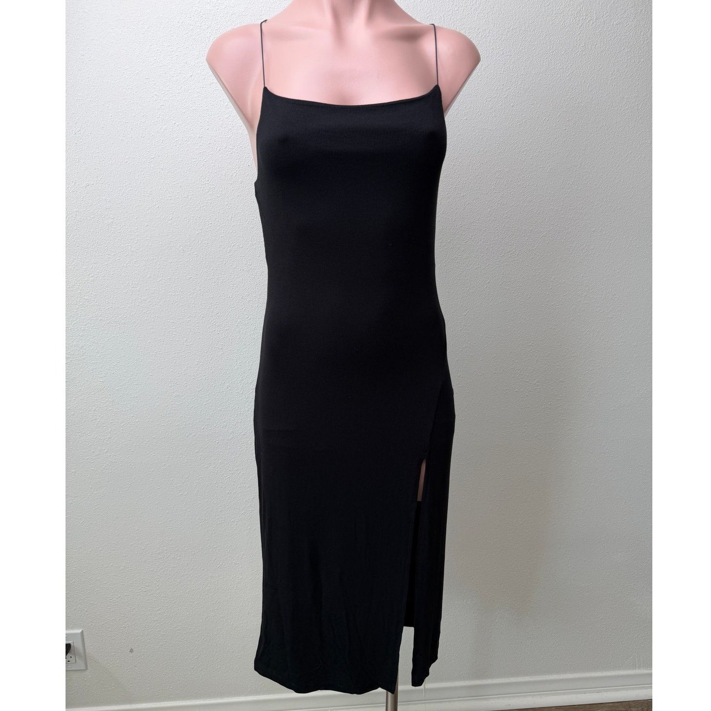 Other NWT Commense Black Ribbed Side Slit Midi Dress XL Size XL / US 12-14 / IT 48-50 - 2 Thumbnail