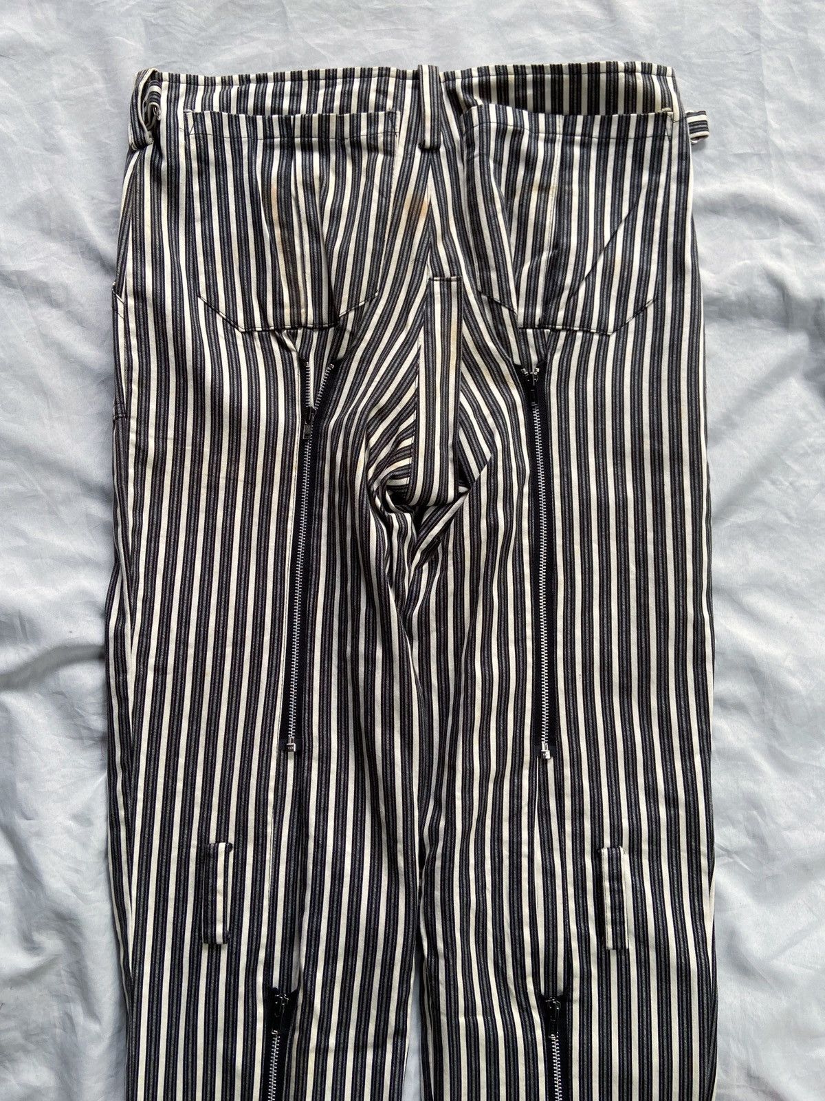 14th Addiction JAPANESE UKNOWN BRAND STRIPED PUNK STYLE PANTS Size US 34 / EU 50 - 11 Thumbnail