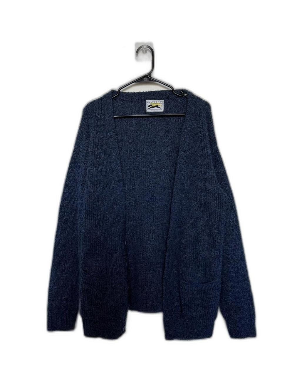 Le TIGRE Le Tigre Vintage 90s 80s Knit Blue Cardigan Size M / US 6-8 / IT 42-44 - 3 Thumbnail
