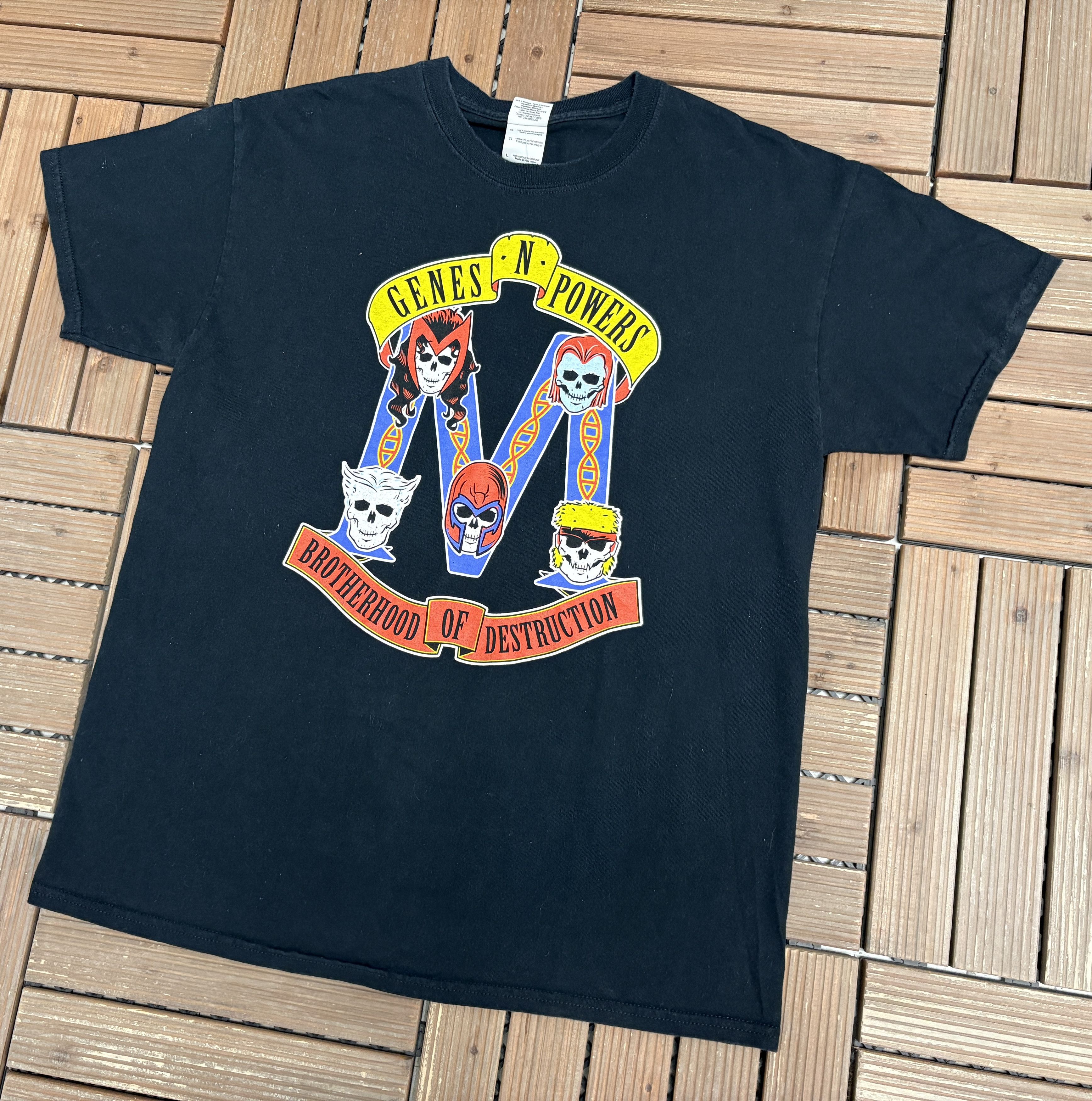 Vintage Genes N' Powers Brotherhood of Destruction Vintage T-Shirt Size US L / EU 52-54 / 3 - 3 Thumbnail