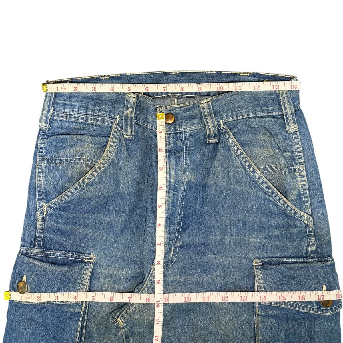 Wrangler Vintage Wrangler Blue Wash Cargo Distress Baggy Jeans Size US 28 / EU 44 - 6 Thumbnail