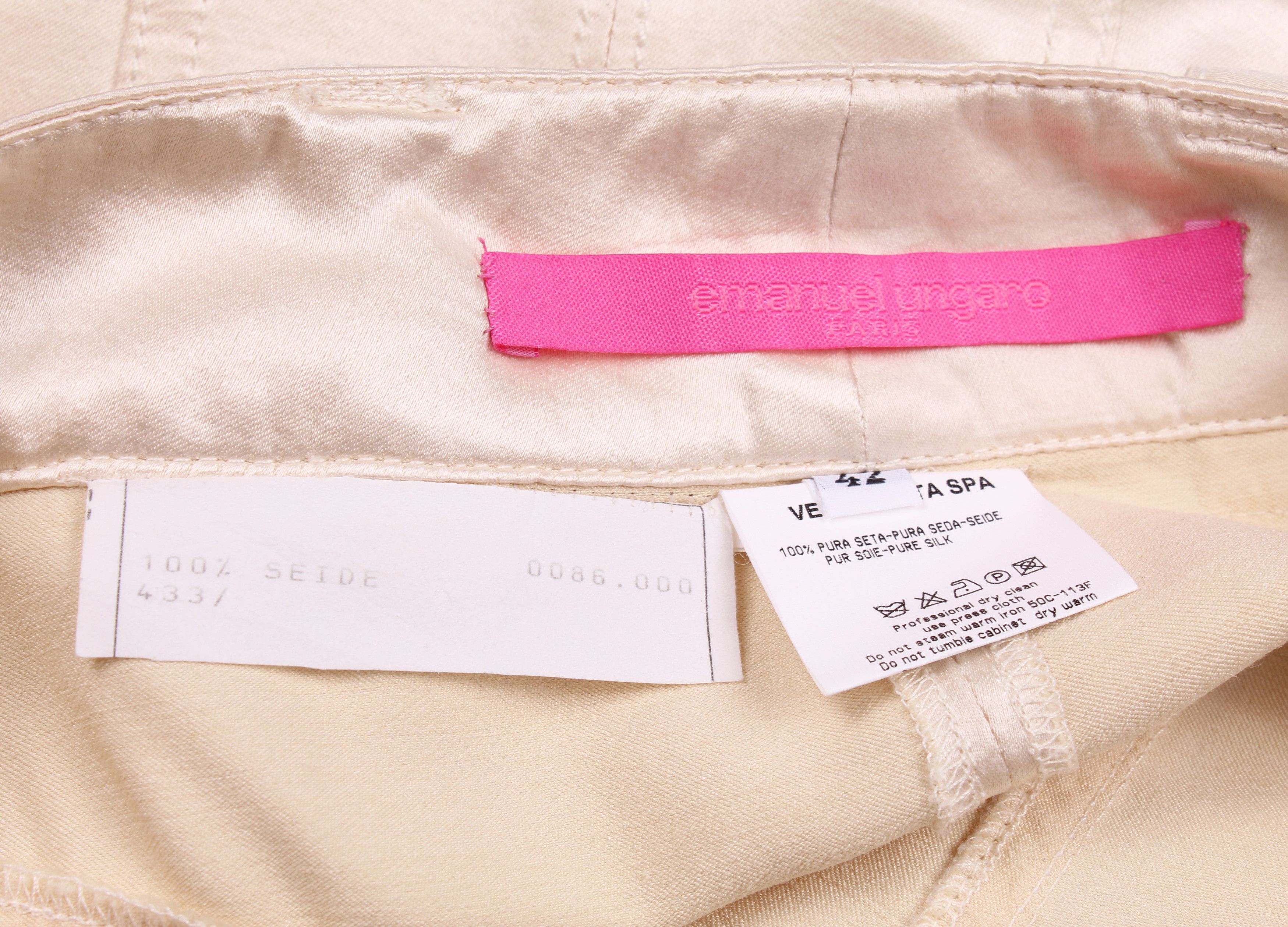 Emanuel Ungaro × Vintage Emanuel Ungaro Vintage Beige Silk Midi Skirt Size 30" / US 8 / IT 44 - 8 Thumbnail