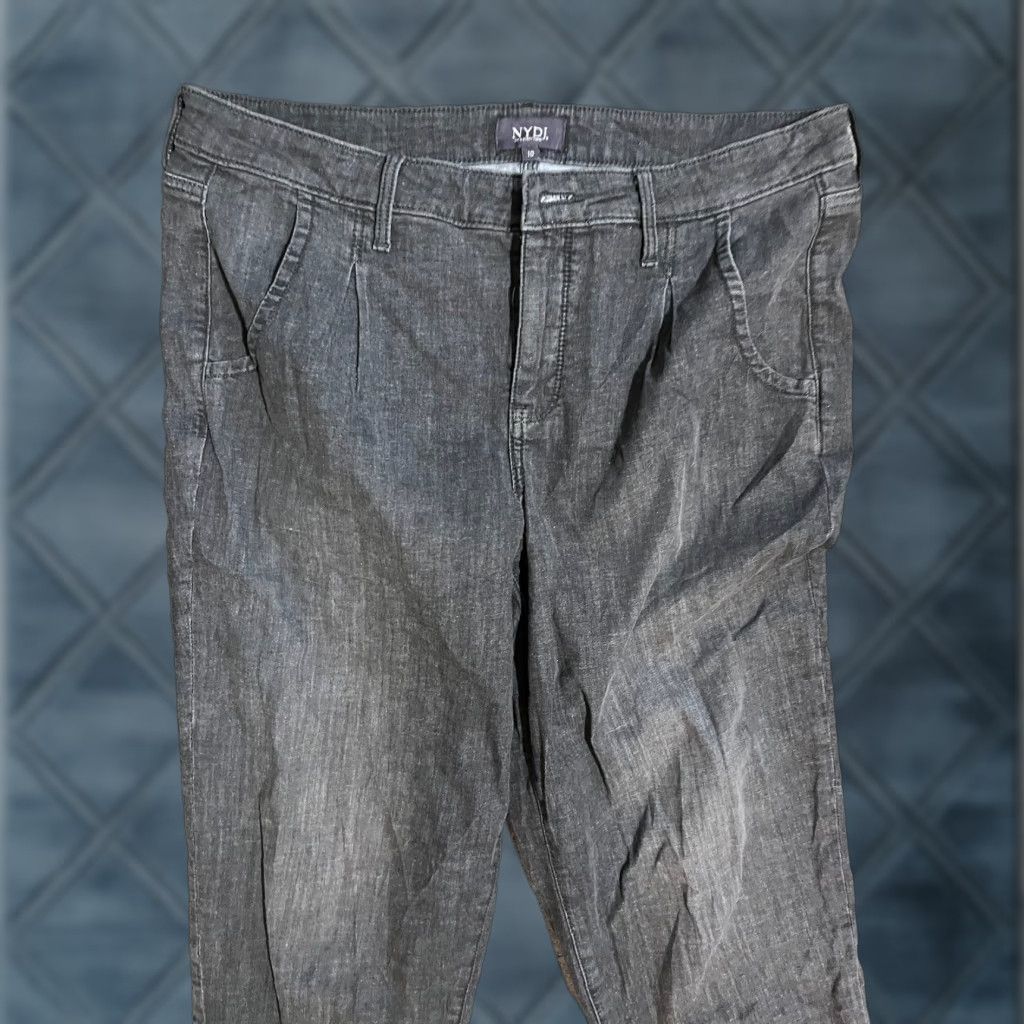 NYDJ NYDJ Jeans Womens 10 Gray Carrot Tapered Mid Rise Cuffed Stretch Dark Wash Denim Shoes? Size 32" / US 10 / IT 46 - 1 Thumbnail