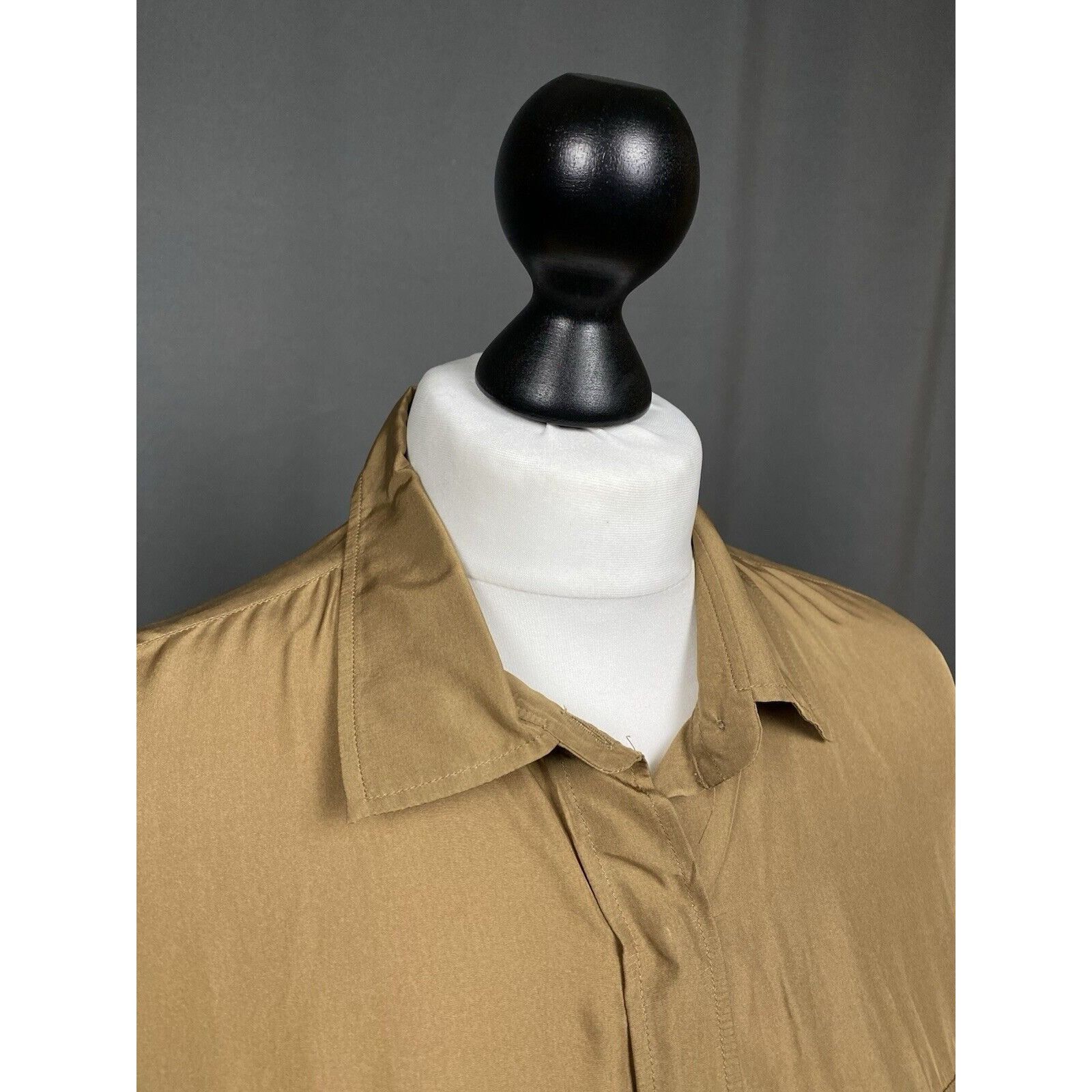 Prada Prada Women's Brown Silk Longsleeve Shirt Size 44 Size M / US 6-8 / IT 42-44 - 6 Thumbnail