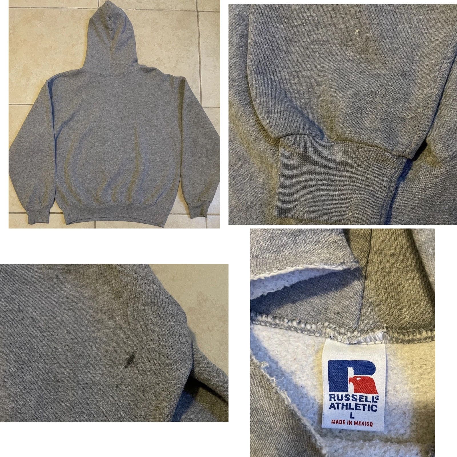 Russell Athletic VINTAGE Russell Athletic Hoodie Men L Gray Football School 90s Grunge Jackson Christian Faded Pullover Track Size US L / EU 52-54 / 3 - 8 Thumbnail