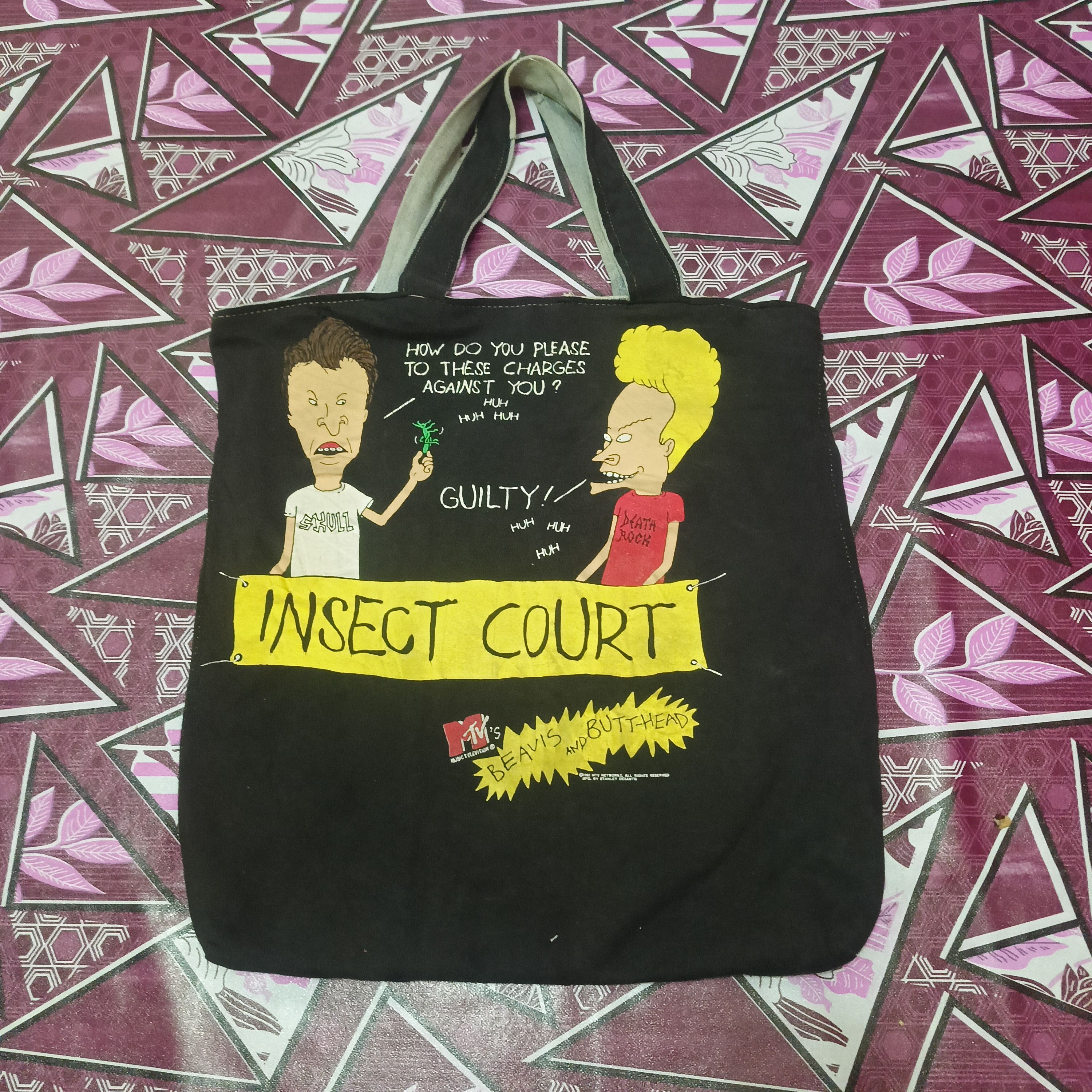 Cartoon Network × Mtv × Vintage Vintage 1993 Beavis and ButtHead Reversible Custom Tote bag Size ONE SIZE - 1 Thumbnail