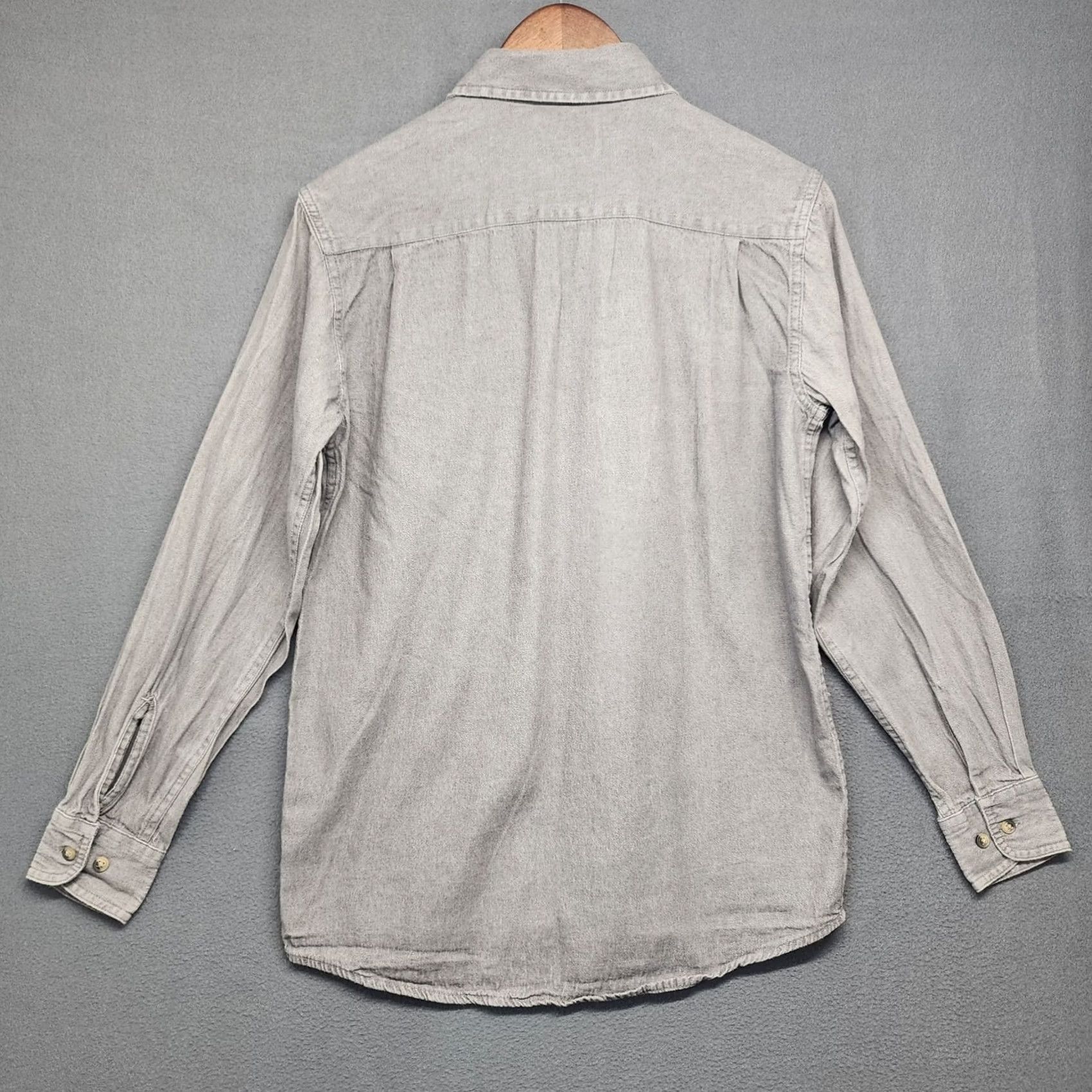 Wrangler VINTAGE Wrangler Shirt Mens Small Grey Long Sleeve Button-Up Chamois Workwear Mens Regular S Gray Button-Up Shirt Size US S / EU 44-46 / 1 - 2 Thumbnail