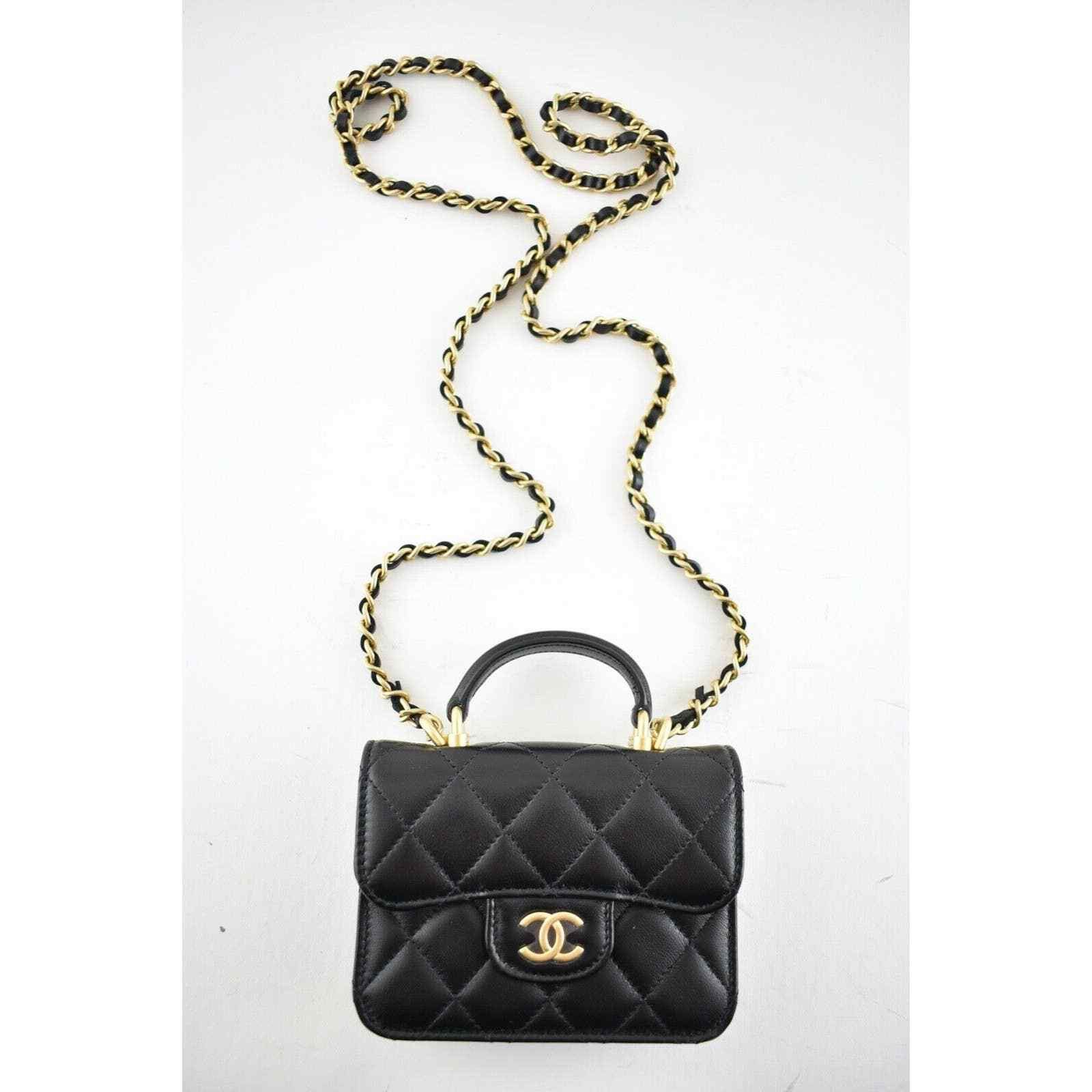 Chanel Chanel Coin Purse With Chain Gold Handle Crossbody Bag Size ONE SIZE - 7 Thumbnail