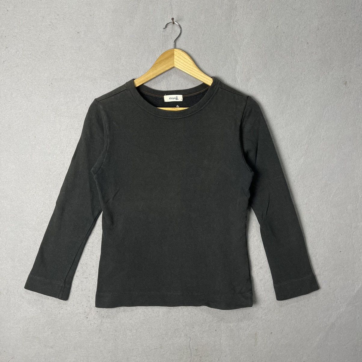 45rpm Vintage 45rpm Japan Garment Dyed Long Sleeve Tee Black Small Size US S / EU 44-46 / 1 - 1 Thumbnail