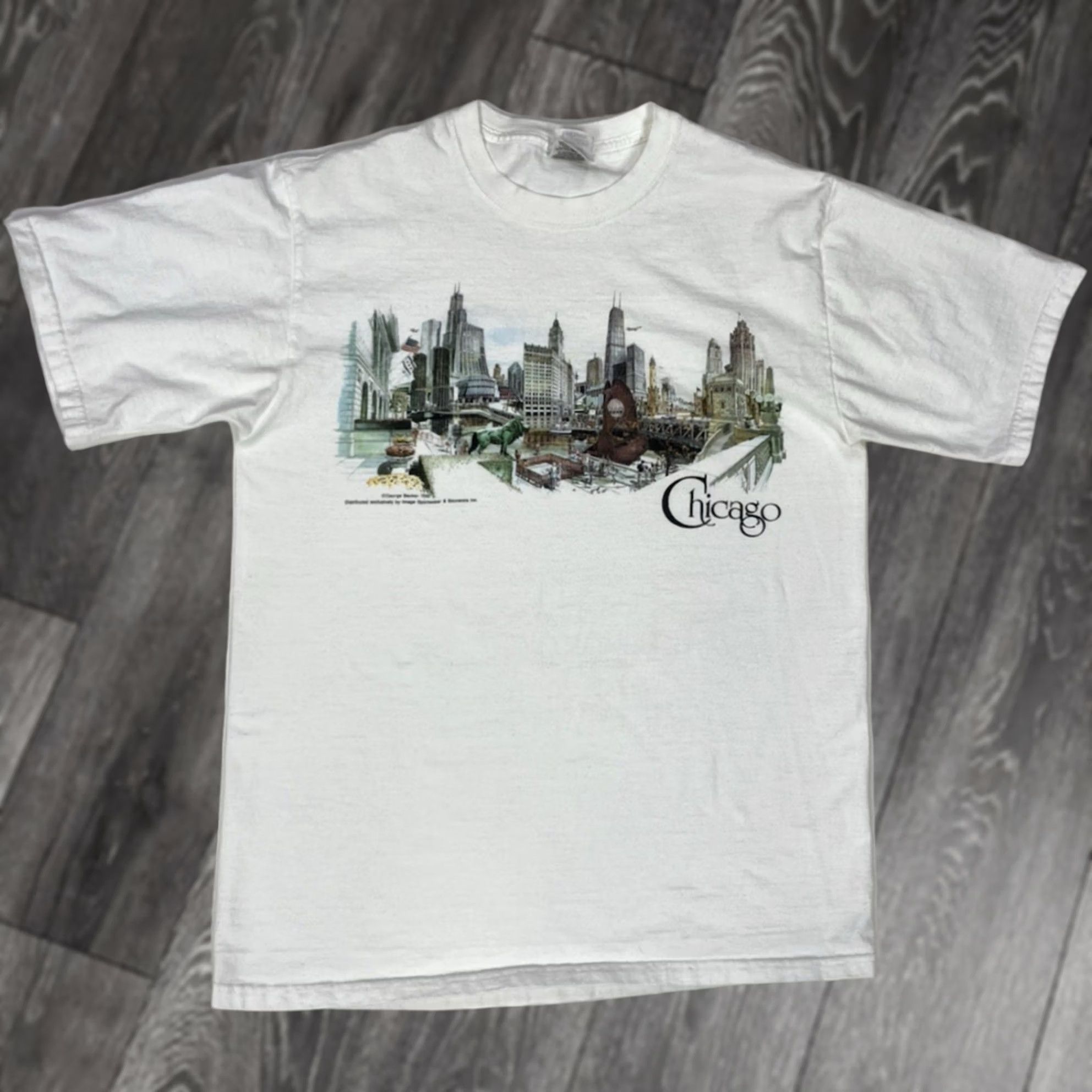 Fruit Of The Loom VINTAGE Chicago City Graphic T-shirt Women Medium White Short Sleeve Nike Size M / US 6-8 / IT 42-44 - 1 Thumbnail