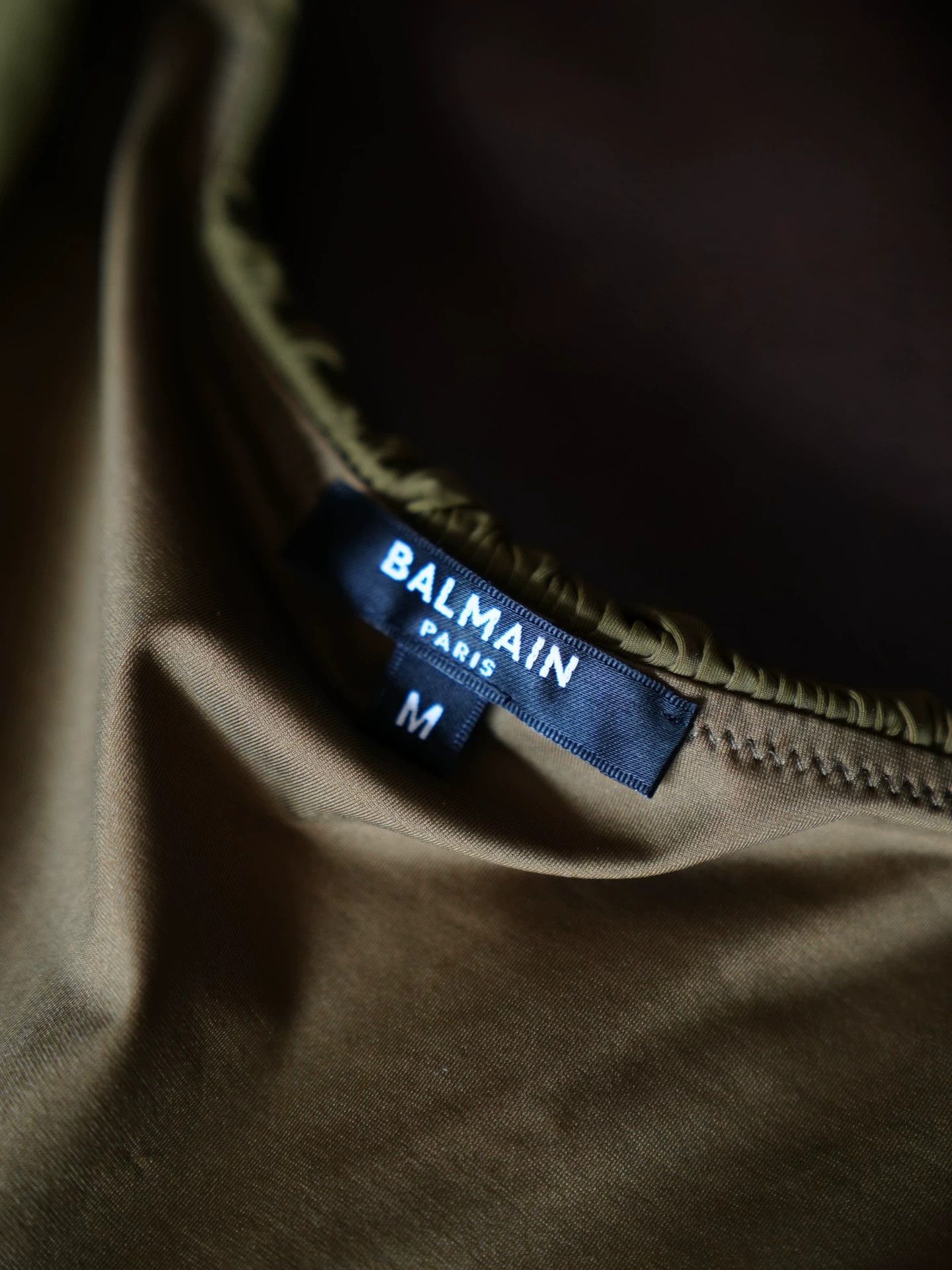 Balmain Balmain Egyptian Scarab Deep V Moss Green Long Dress Size M / US 6-8 / IT 42-44 - 7 Thumbnail