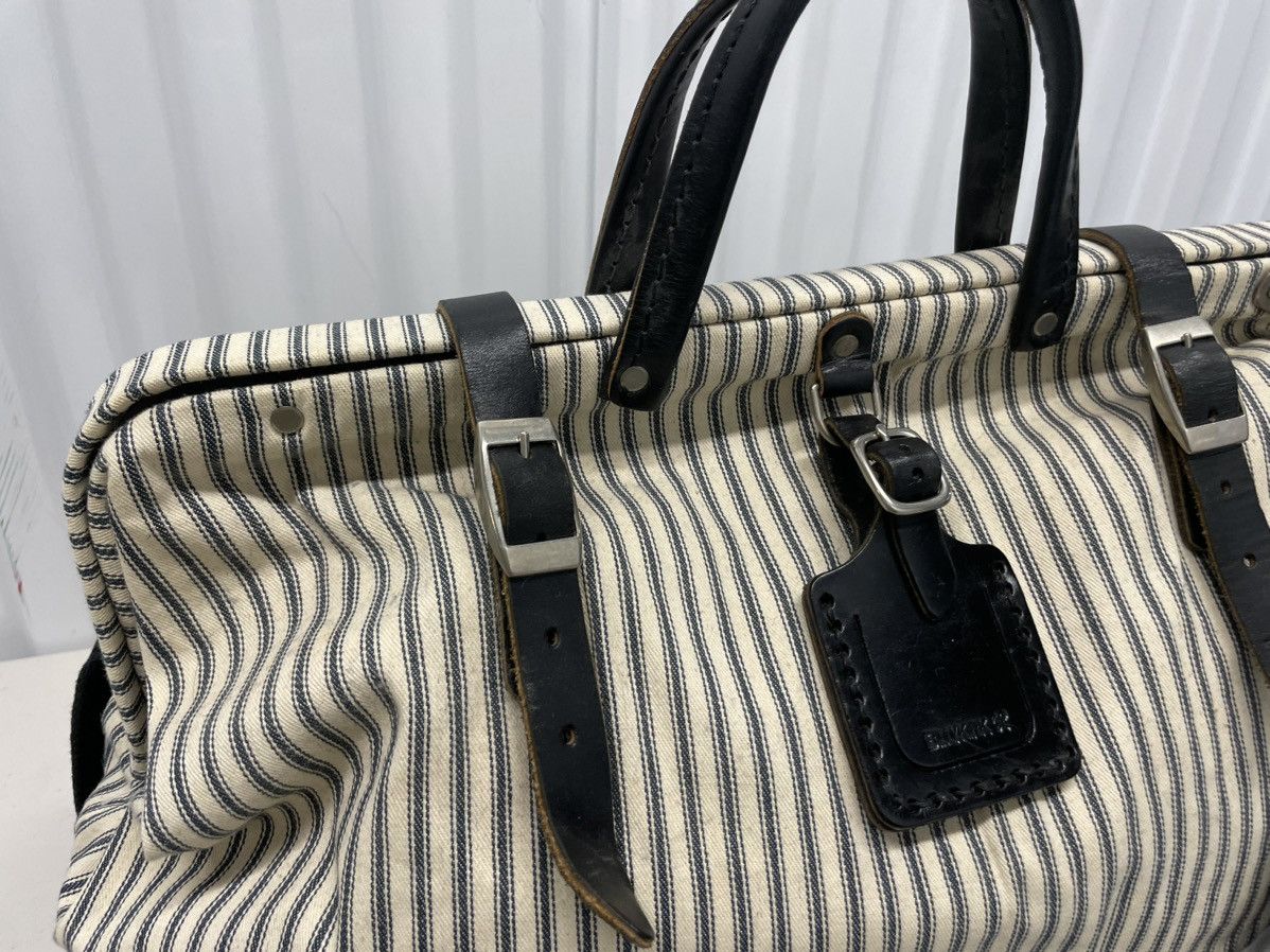 Billykirk Denim Stripe Leather Cotton Duffle Carryall Bag Doctor Tool Size ONE SIZE - 2 Thumbnail