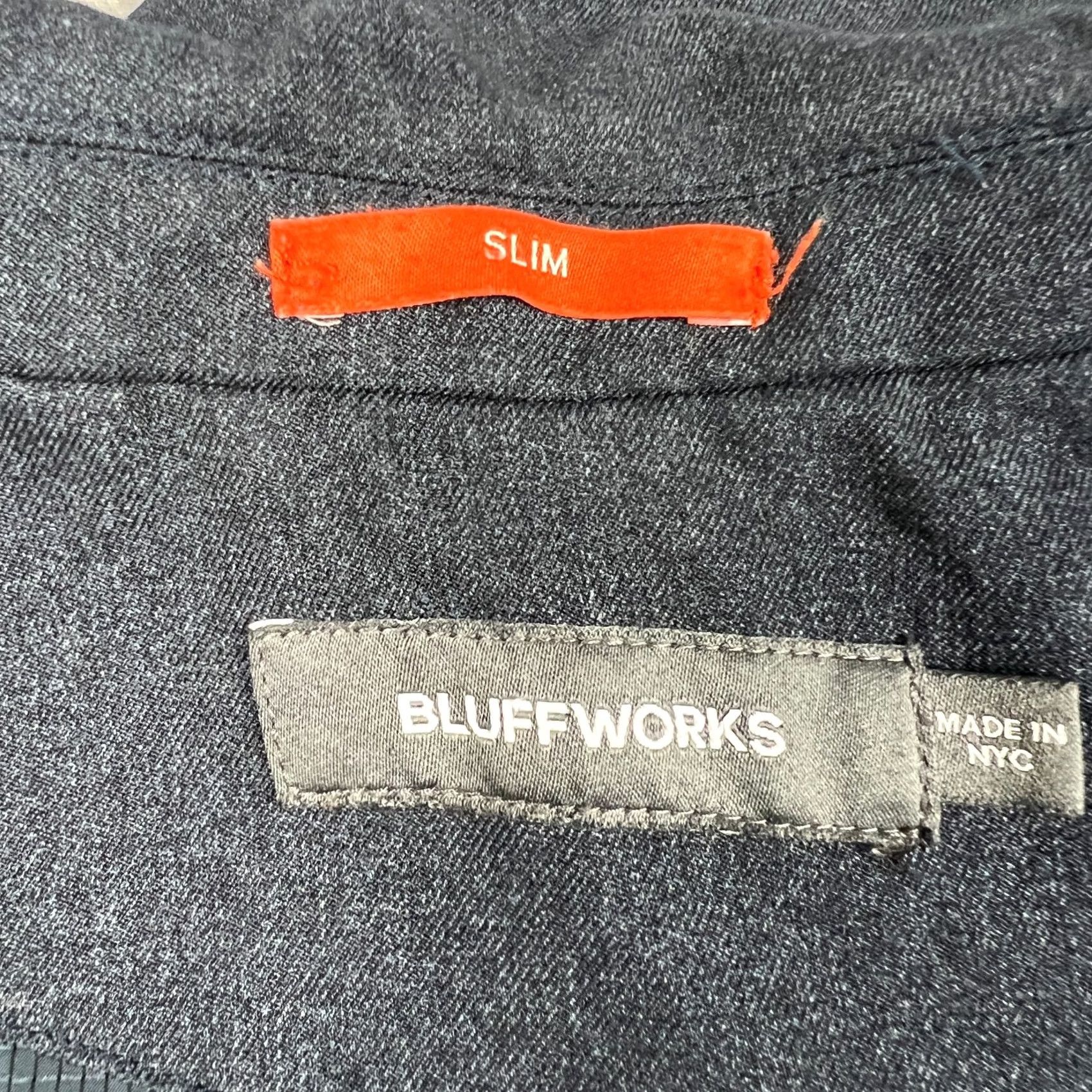 Vintage Bluffworks Gramercy Performance Stretch Blazer Sport Coat 38R Slim Men Blue READ Size 38R - 4 Thumbnail