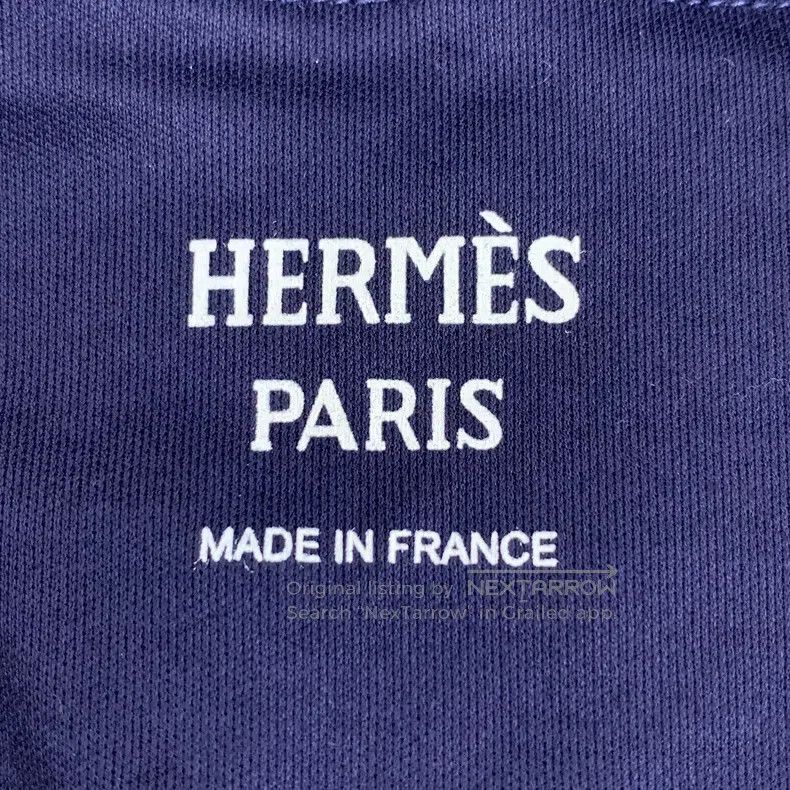 Hermes Hermes Dark Blue Leopard Printed Cotton Hooded Drawstring Size XXS / US 00 / IT 34 - 5 Thumbnail