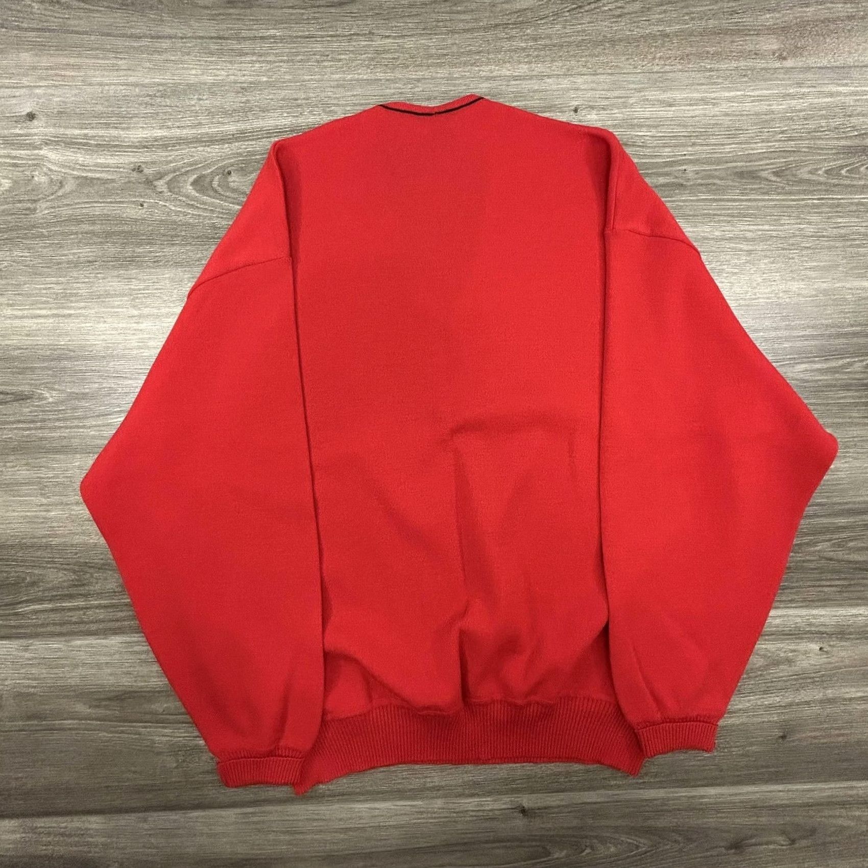 Zephyr VINTAGE St Croix Sweater Mens XL Red V Neck Zephyr Wool Geometric Made USA 80s Size US XL / EU 56 / 4 - 2 Thumbnail
